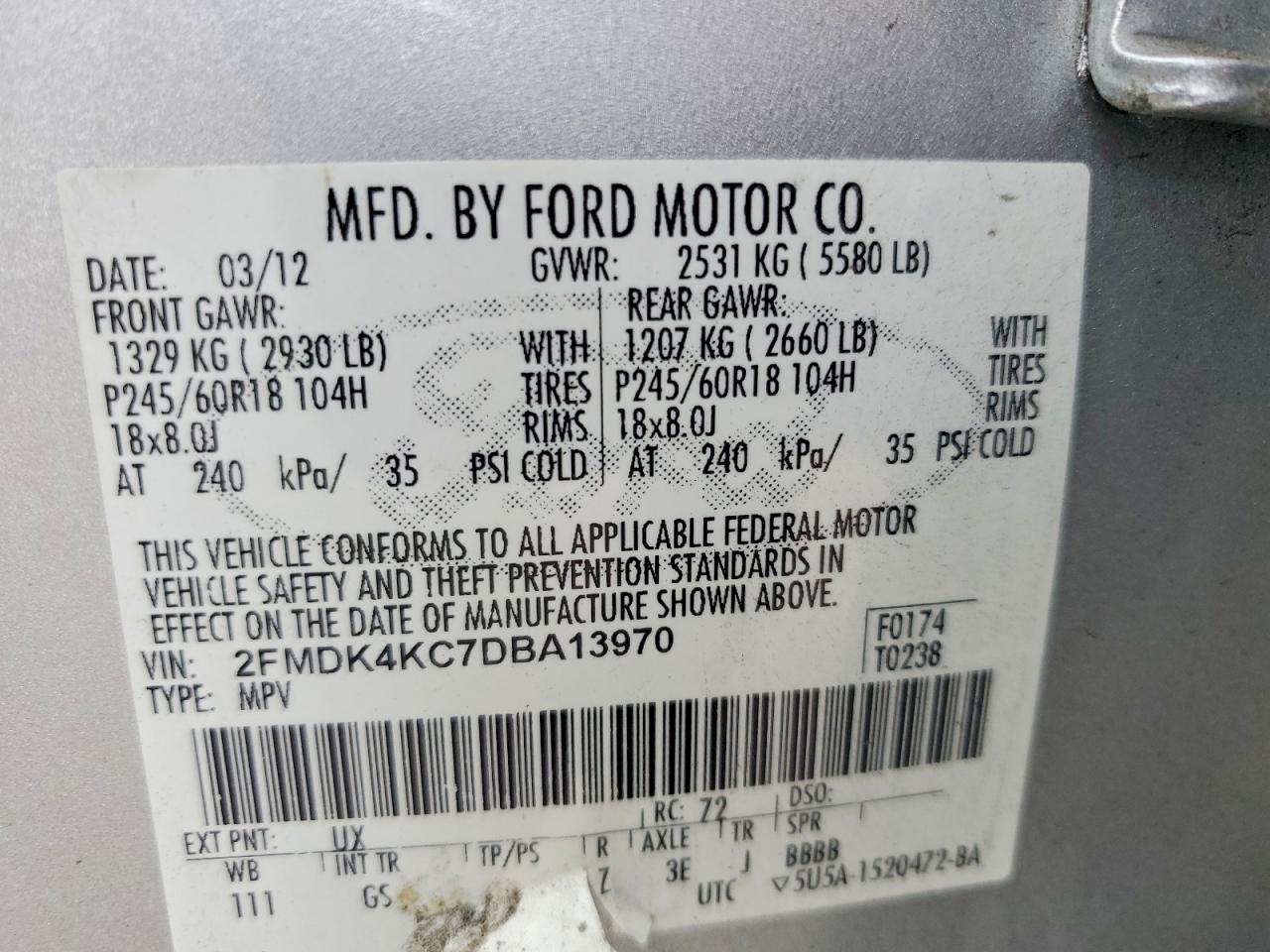 2013 Ford Edge Limited Silver vin: 2FMDK4KC7DBA13970