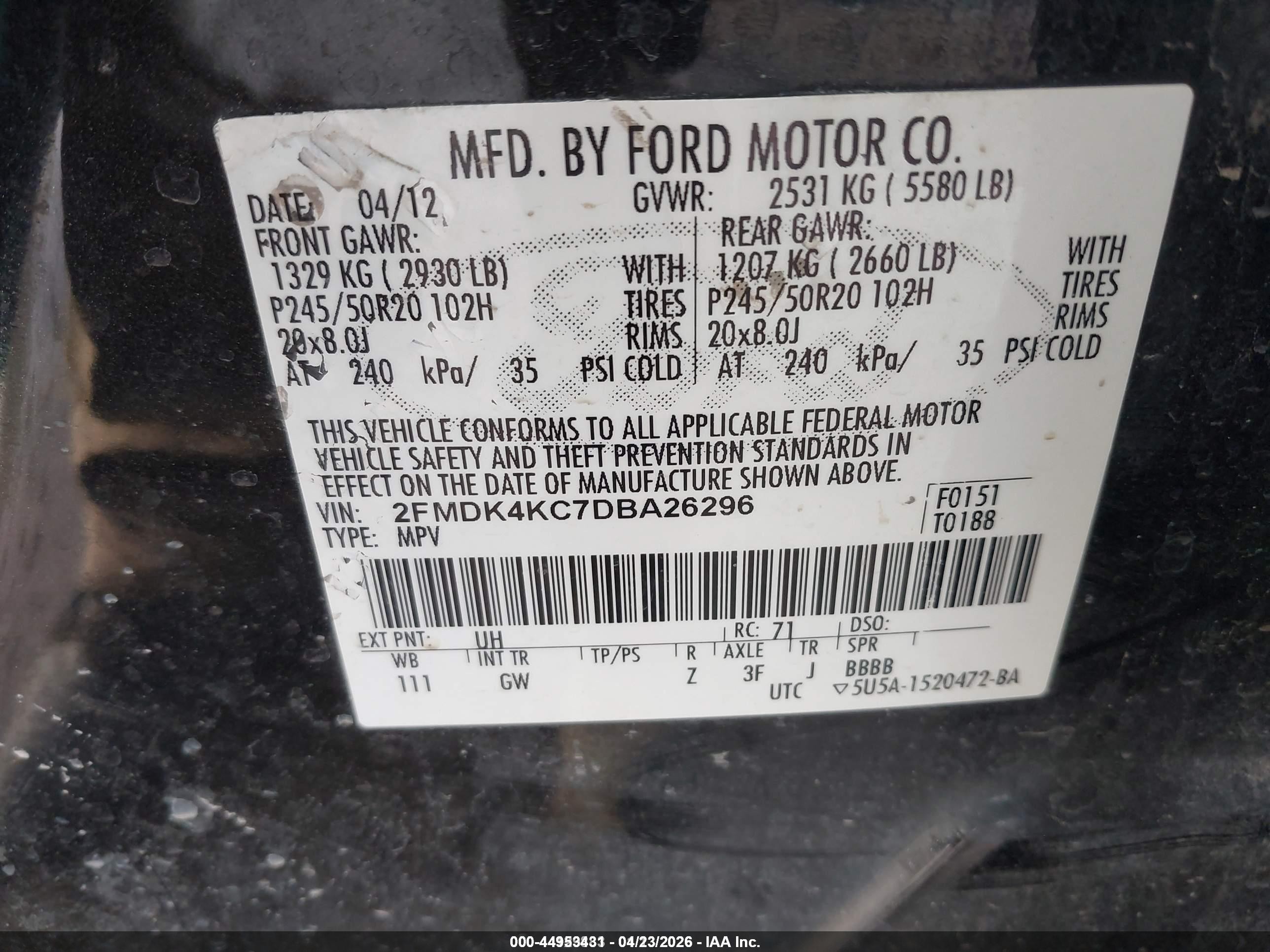 2013 Ford Edge Limited Черный vin: 2FMDK4KC7DBA26296