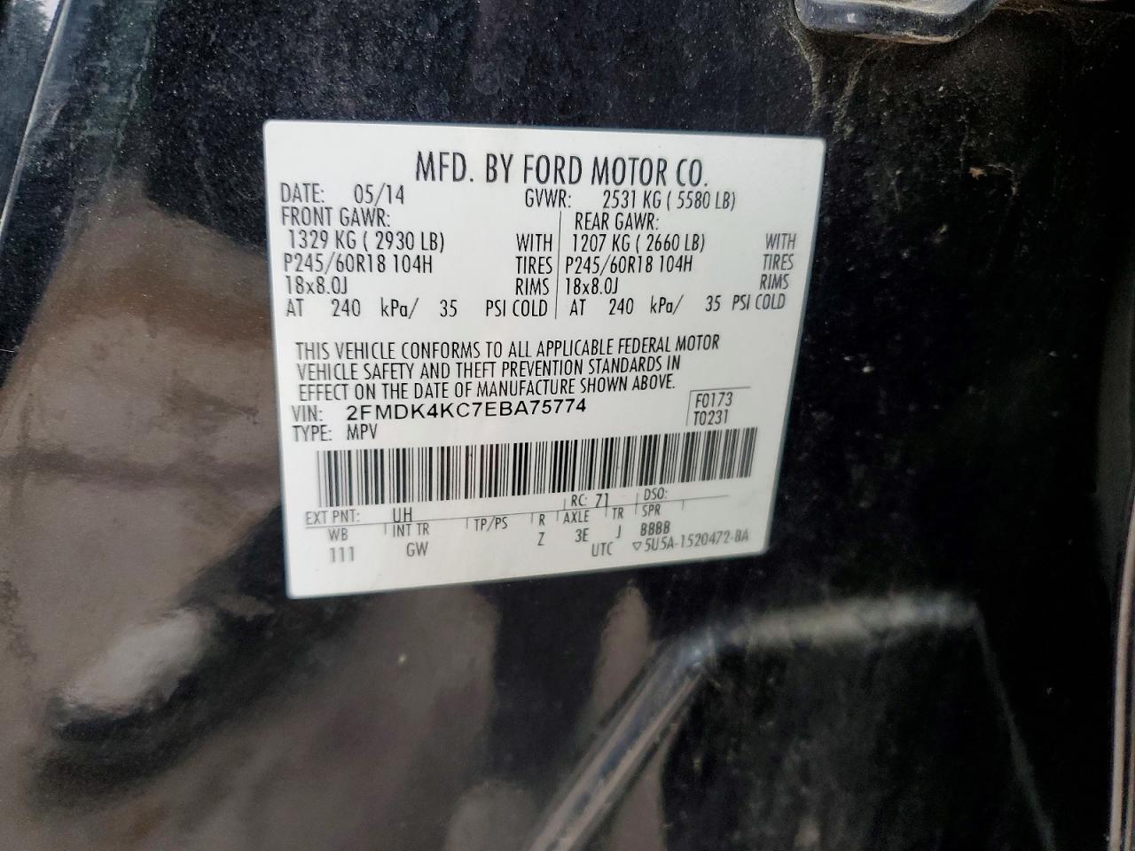 2014 Ford Edge Limited Black vin: 2FMDK4KC7EBA75774