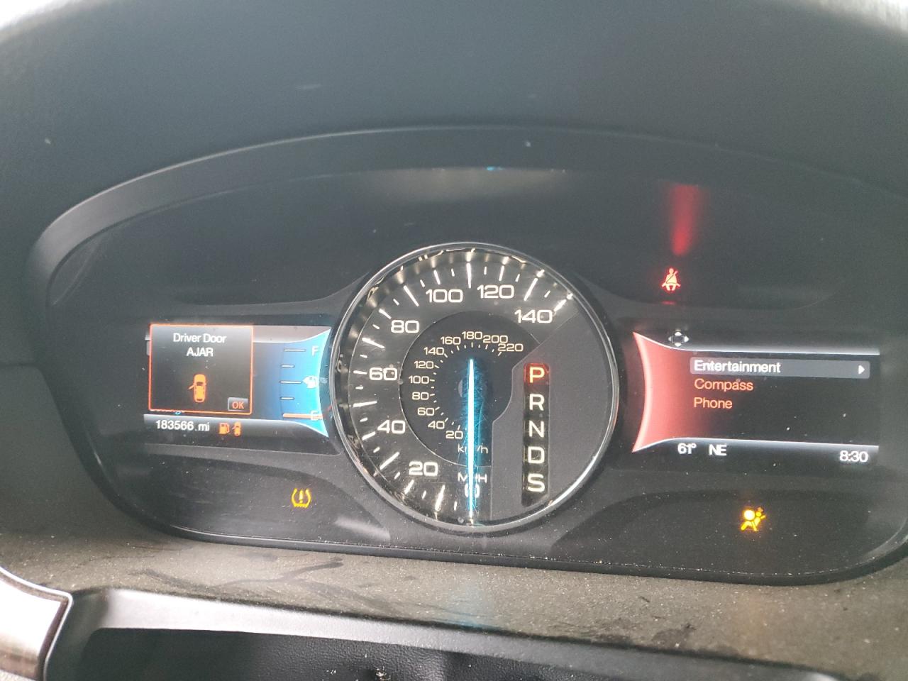 2014 Ford Edge Limited Black vin: 2FMDK4KC7EBA75774 Damage: Warning Light - Air Bag, On, Unacceptable