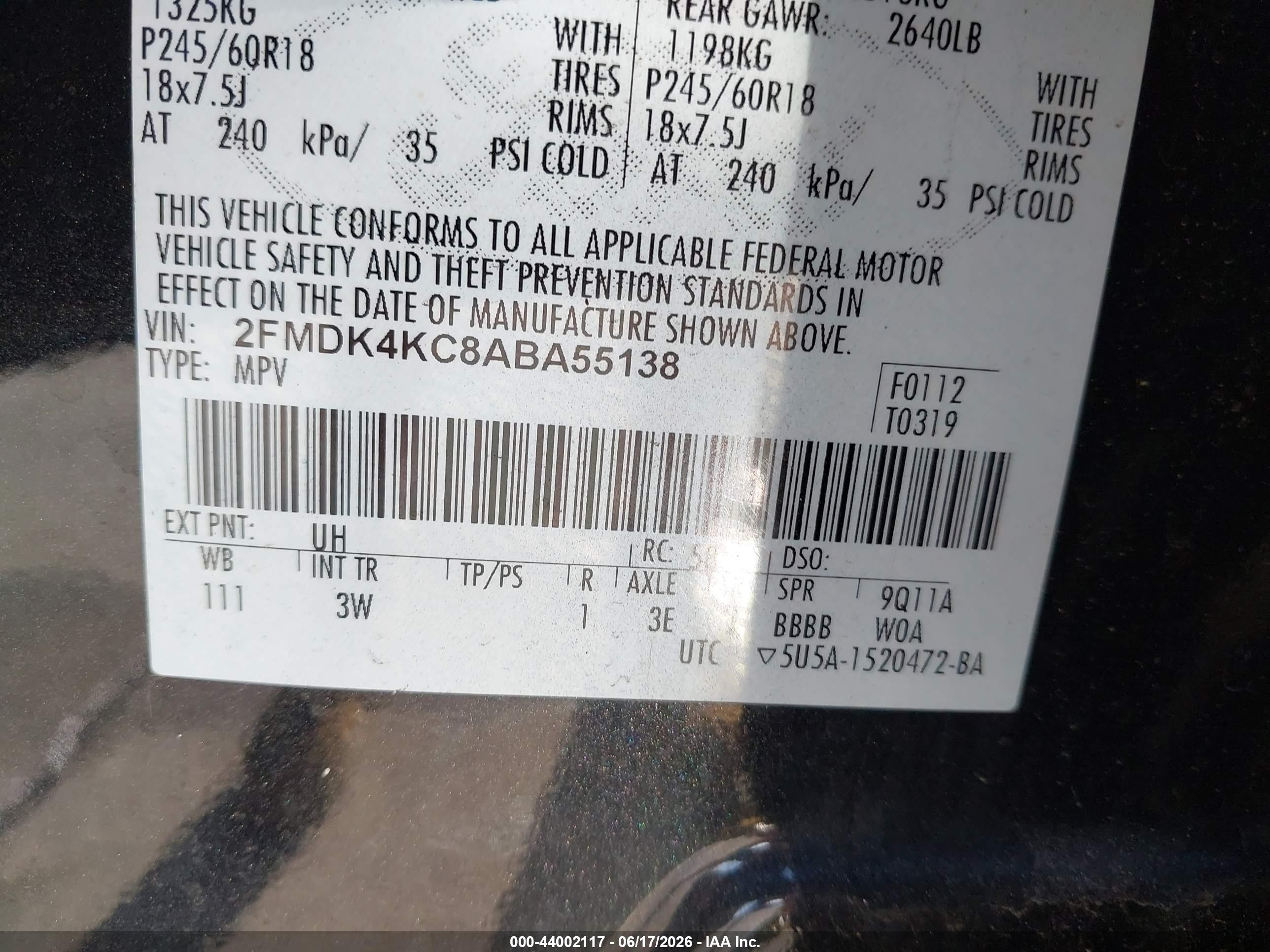 2010 Ford Edge Limited Black vin: 2FMDK4KC8ABA55138