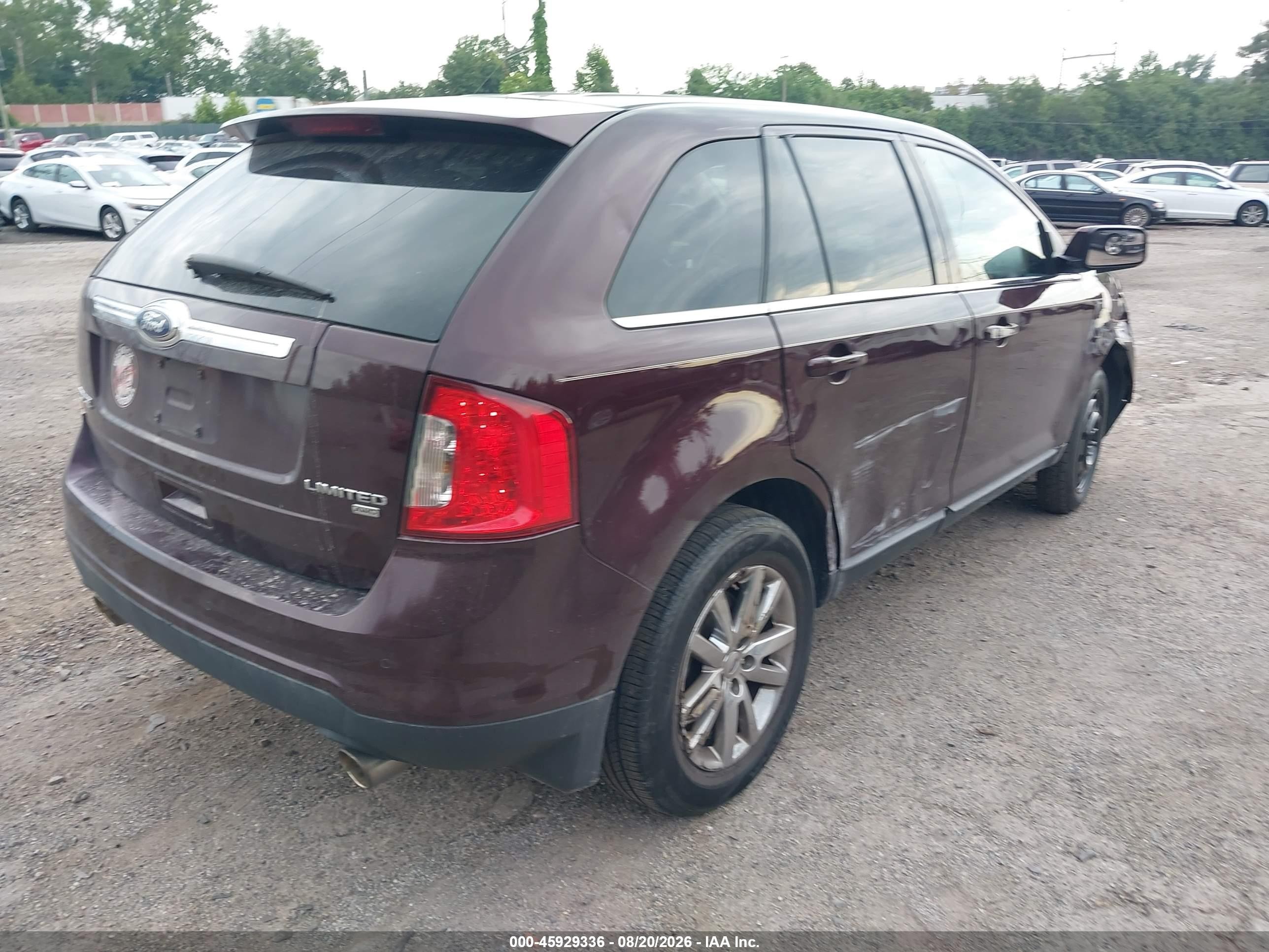 2011 Ford Edge Limited Бордовый vin: 2FMDK4KC8BBA08709