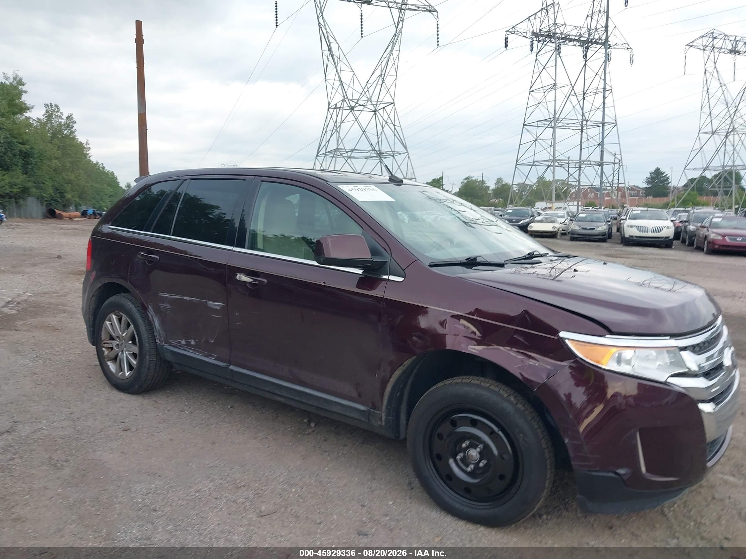 2011 Ford Edge Limited Бордовый vin: 2FMDK4KC8BBA08709
