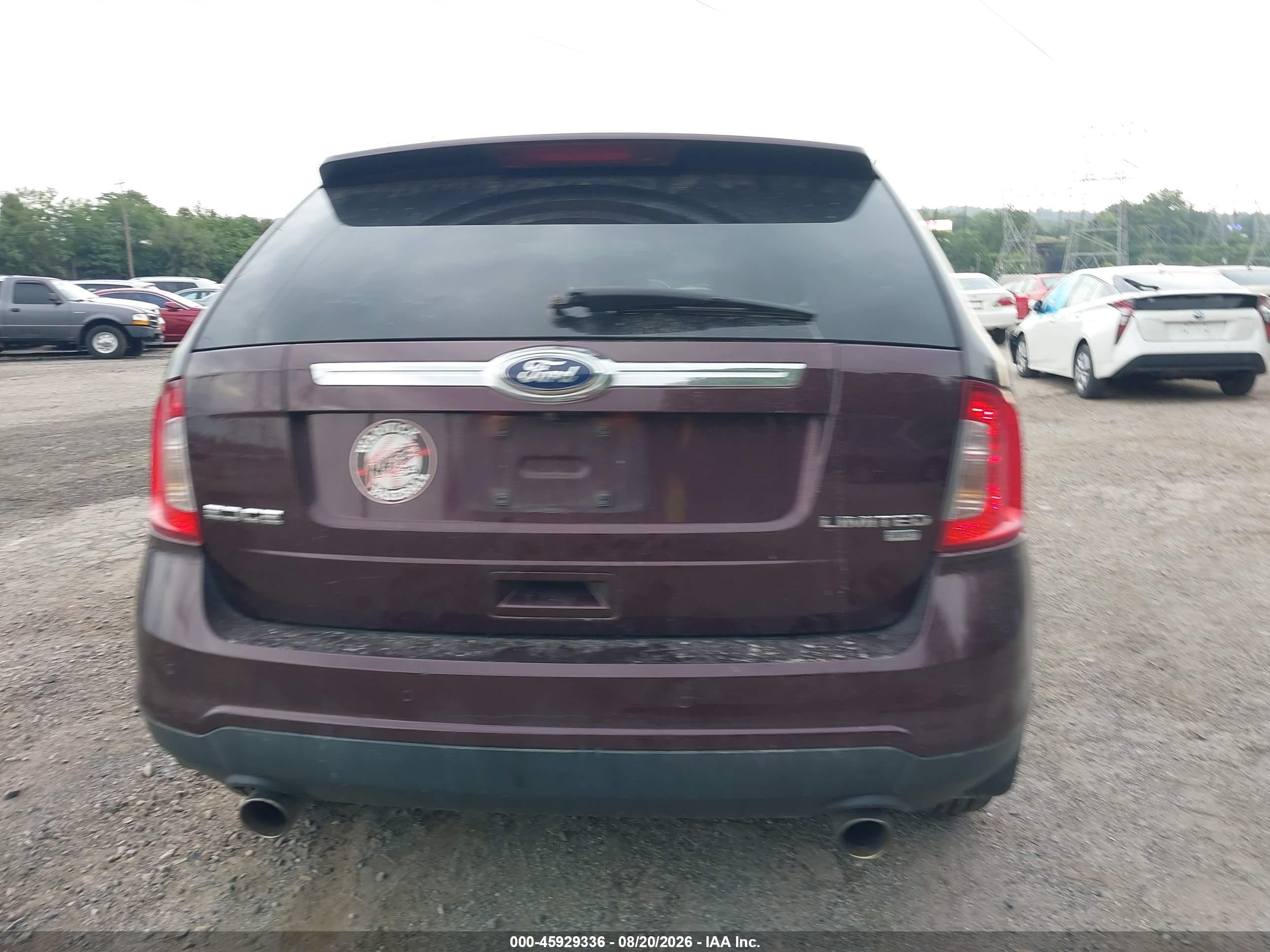 2011 Ford Edge Limited Бордовый vin: 2FMDK4KC8BBA08709