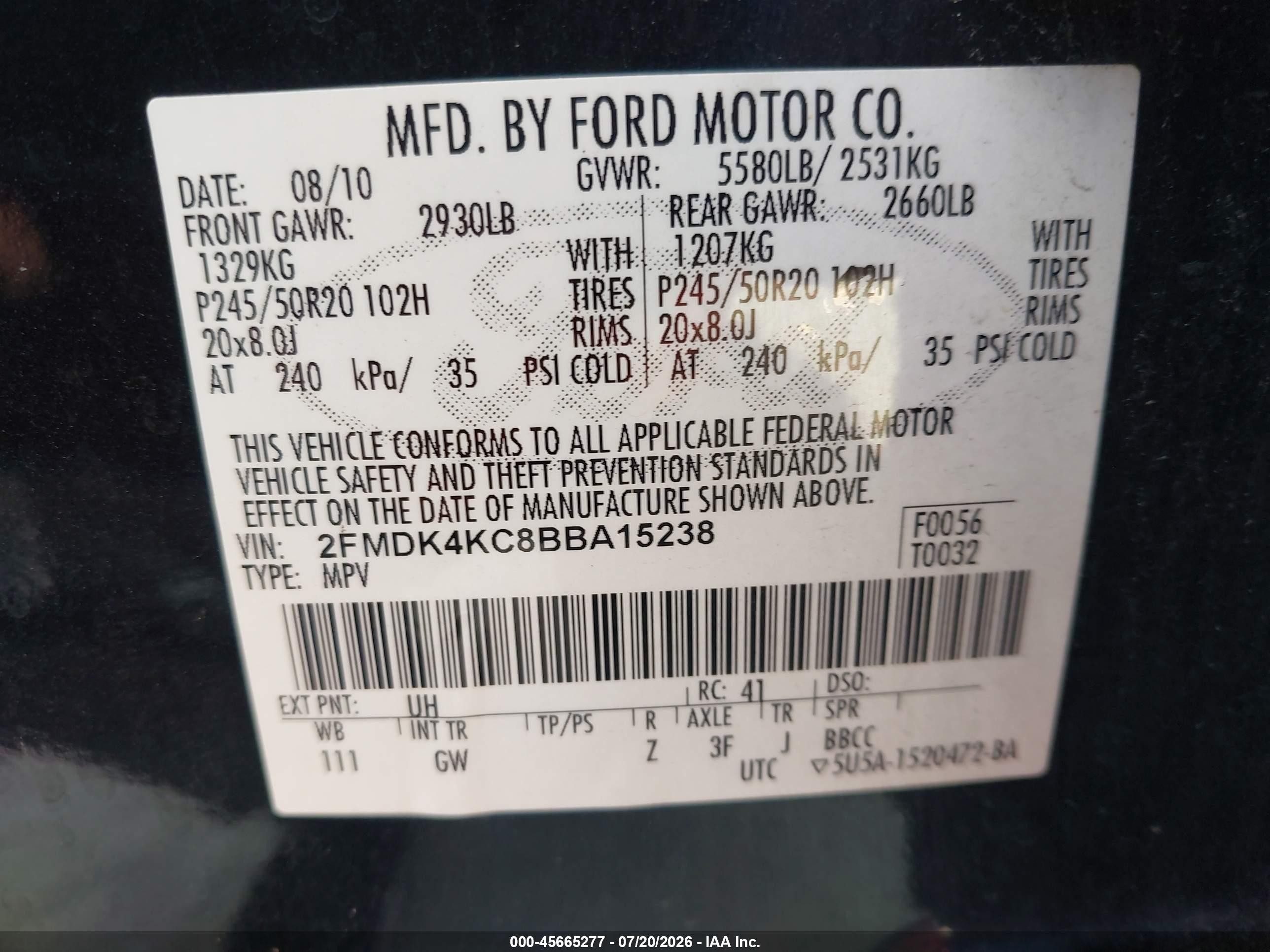 2011 Ford Edge Limited Black vin: 2FMDK4KC8BBA15238
