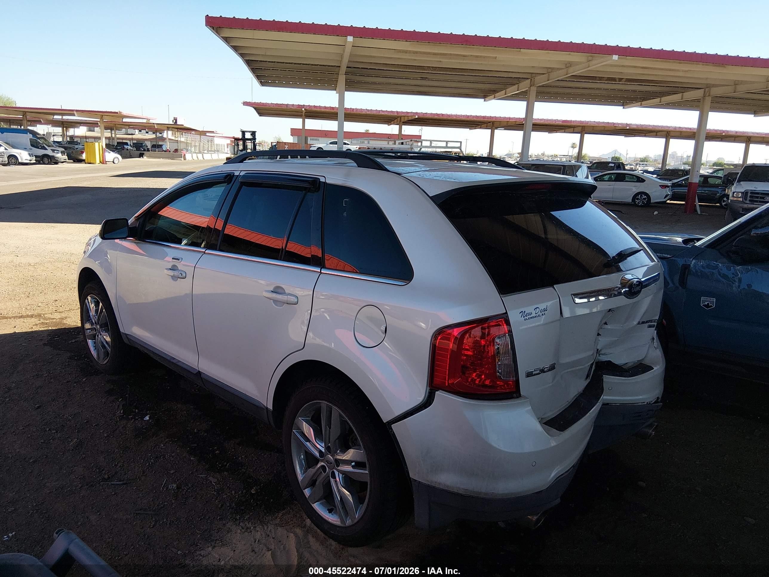 2013 Ford Edge Limited White vin: 2FMDK4KC8DBA80724