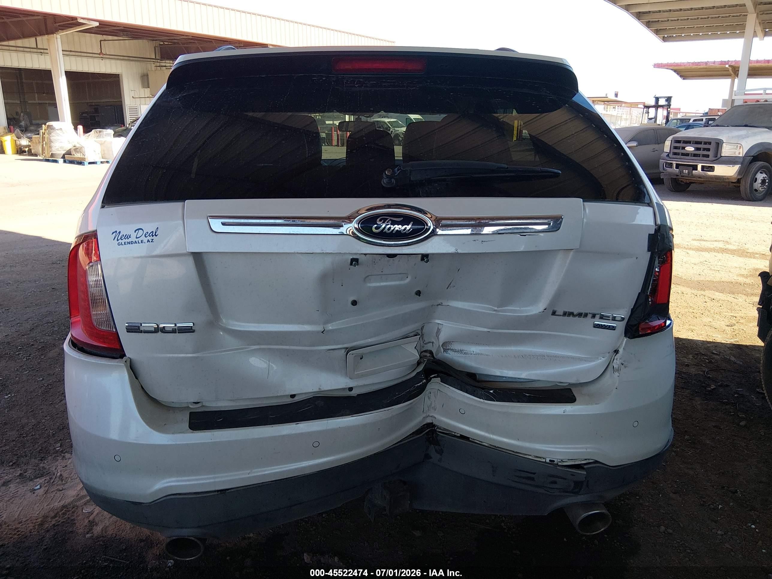 2013 Ford Edge Limited White vin: 2FMDK4KC8DBA80724