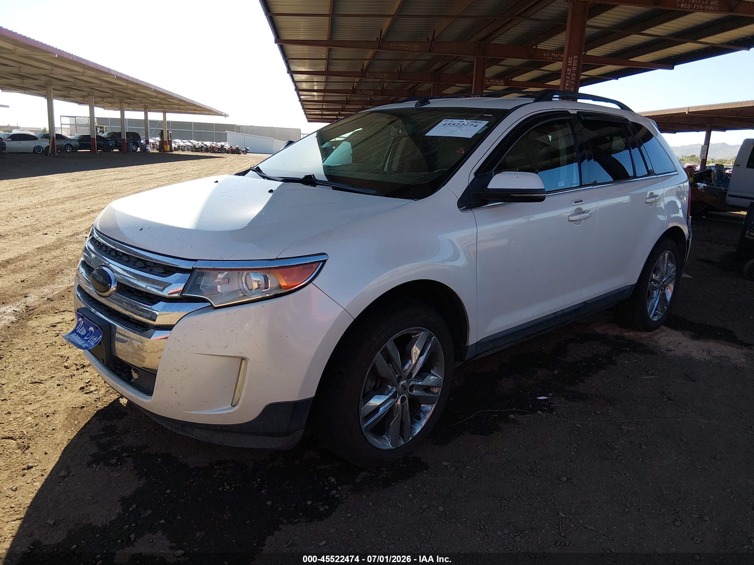 2013 Ford Edge Limited White vin: 2FMDK4KC8DBA80724