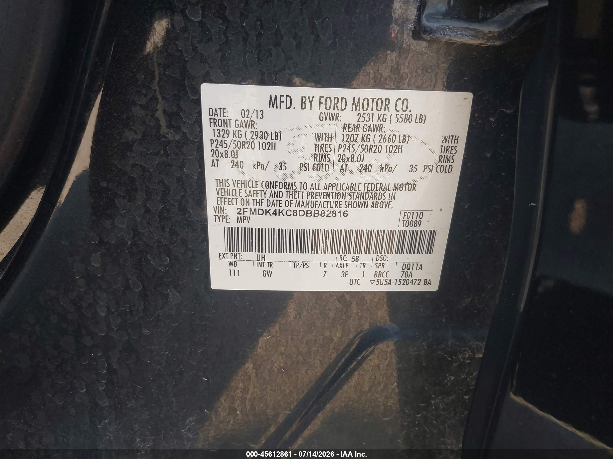 2013 Ford Edge Limited Black vin: 2FMDK4KC8DBB82816