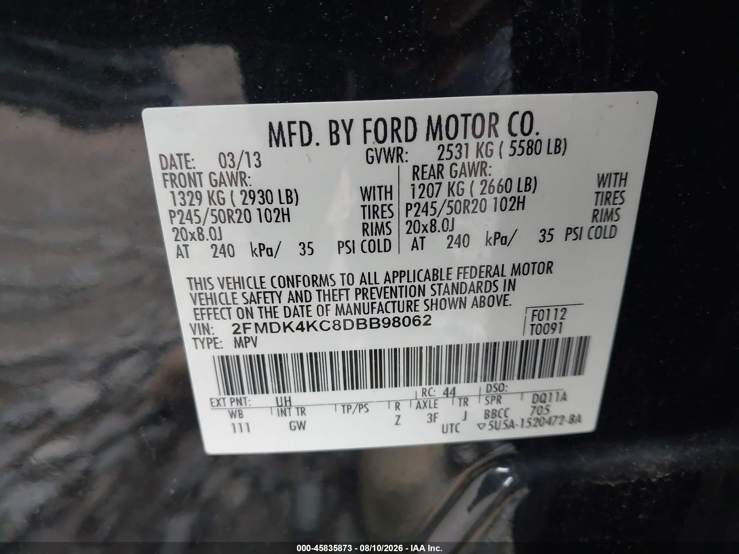 2013 Ford Edge Limited Black vin: 2FMDK4KC8DBB98062