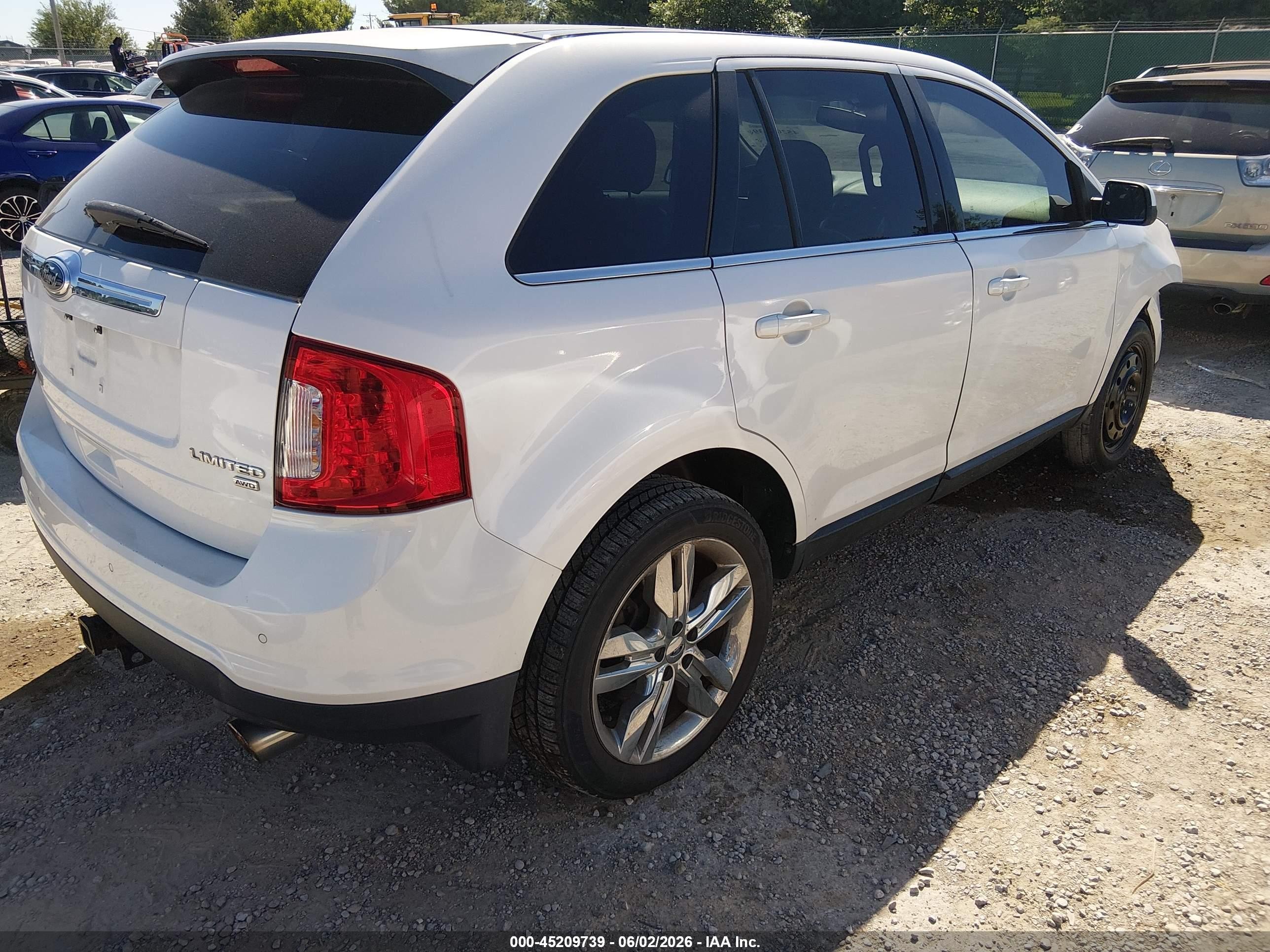 2013 Ford Edge Limited White vin: 2FMDK4KC8DBC60740