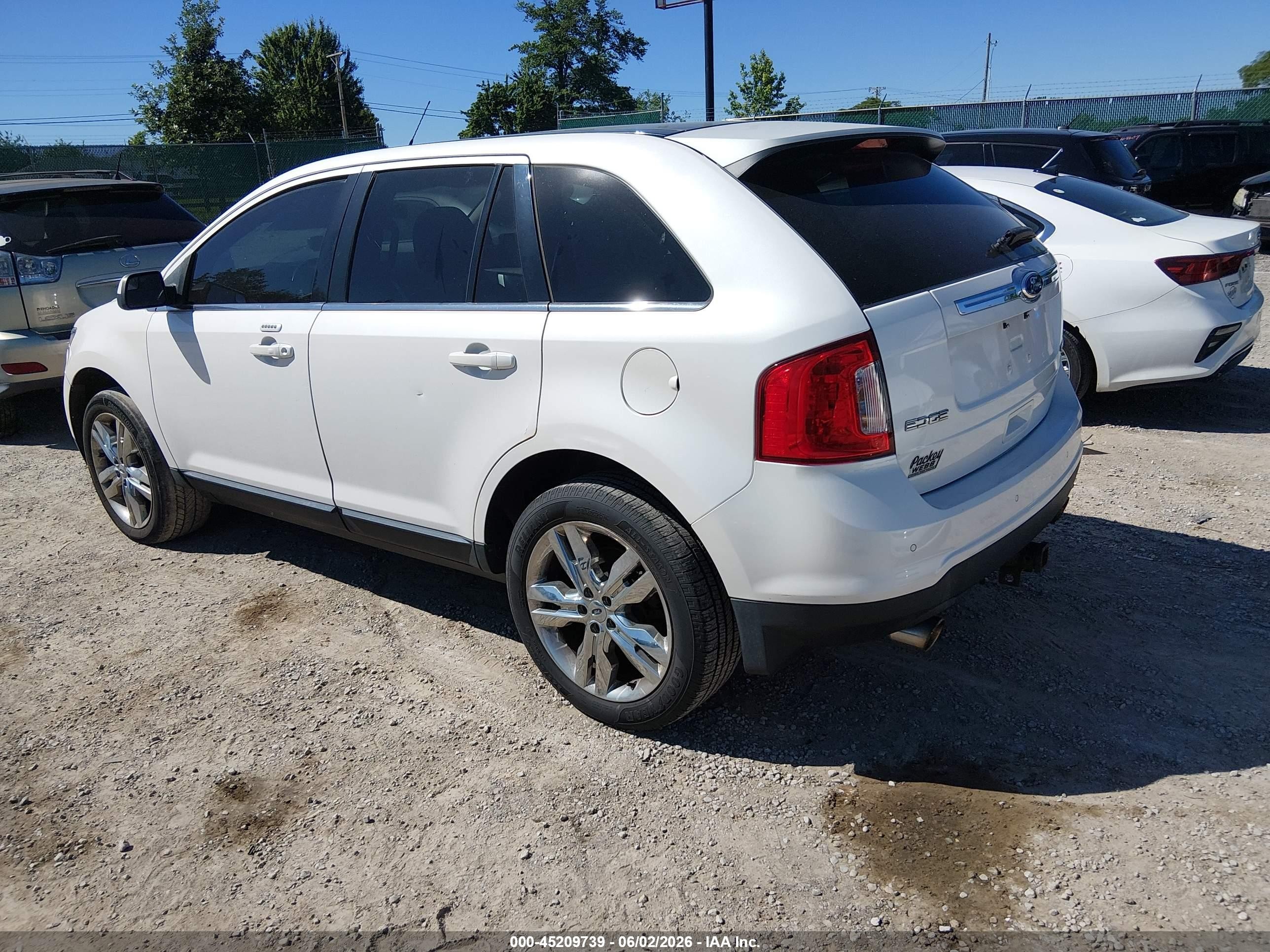 2013 Ford Edge Limited White vin: 2FMDK4KC8DBC60740