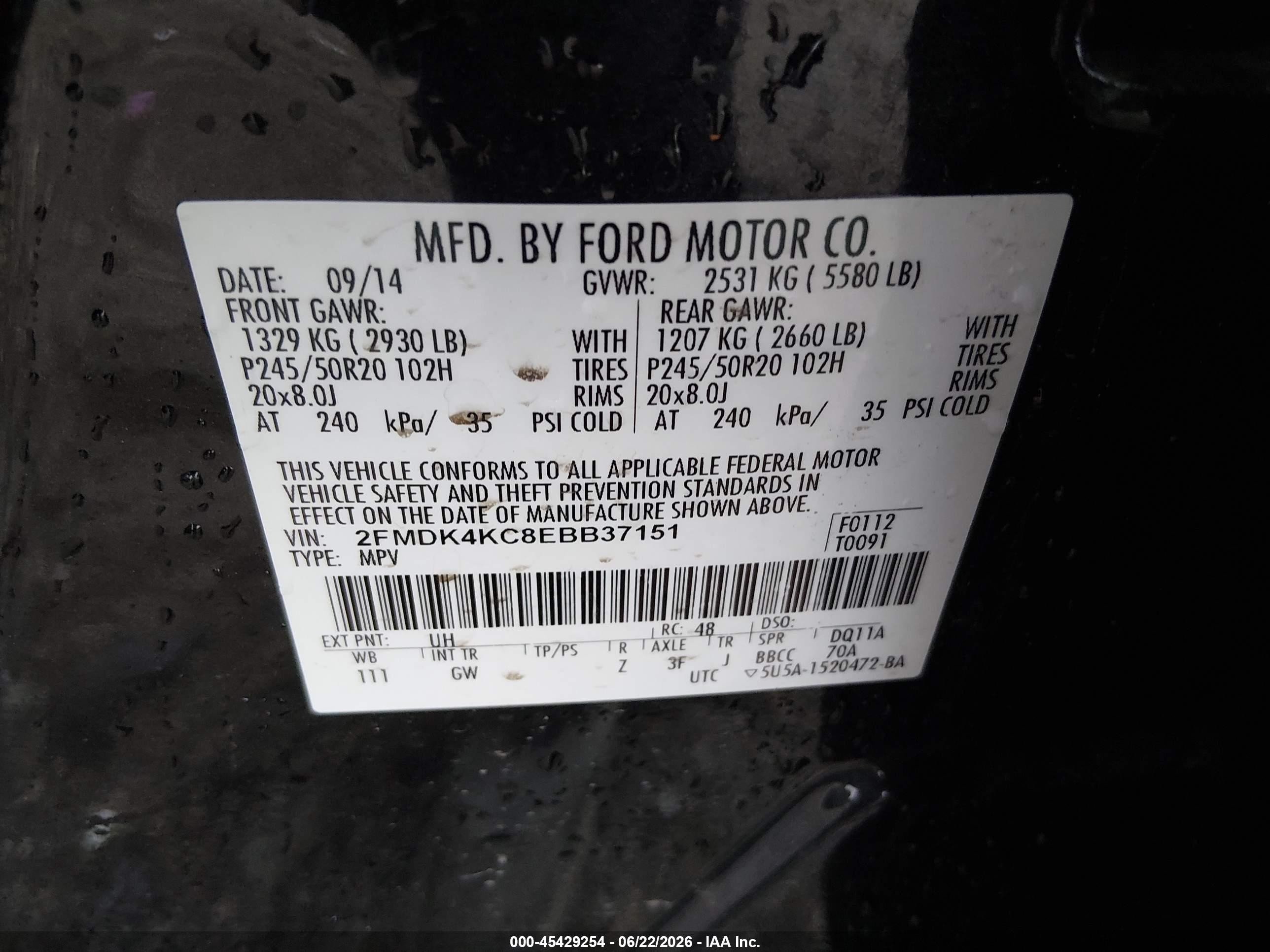 2014 Ford Edge Limited Black vin: 2FMDK4KC8EBB37151