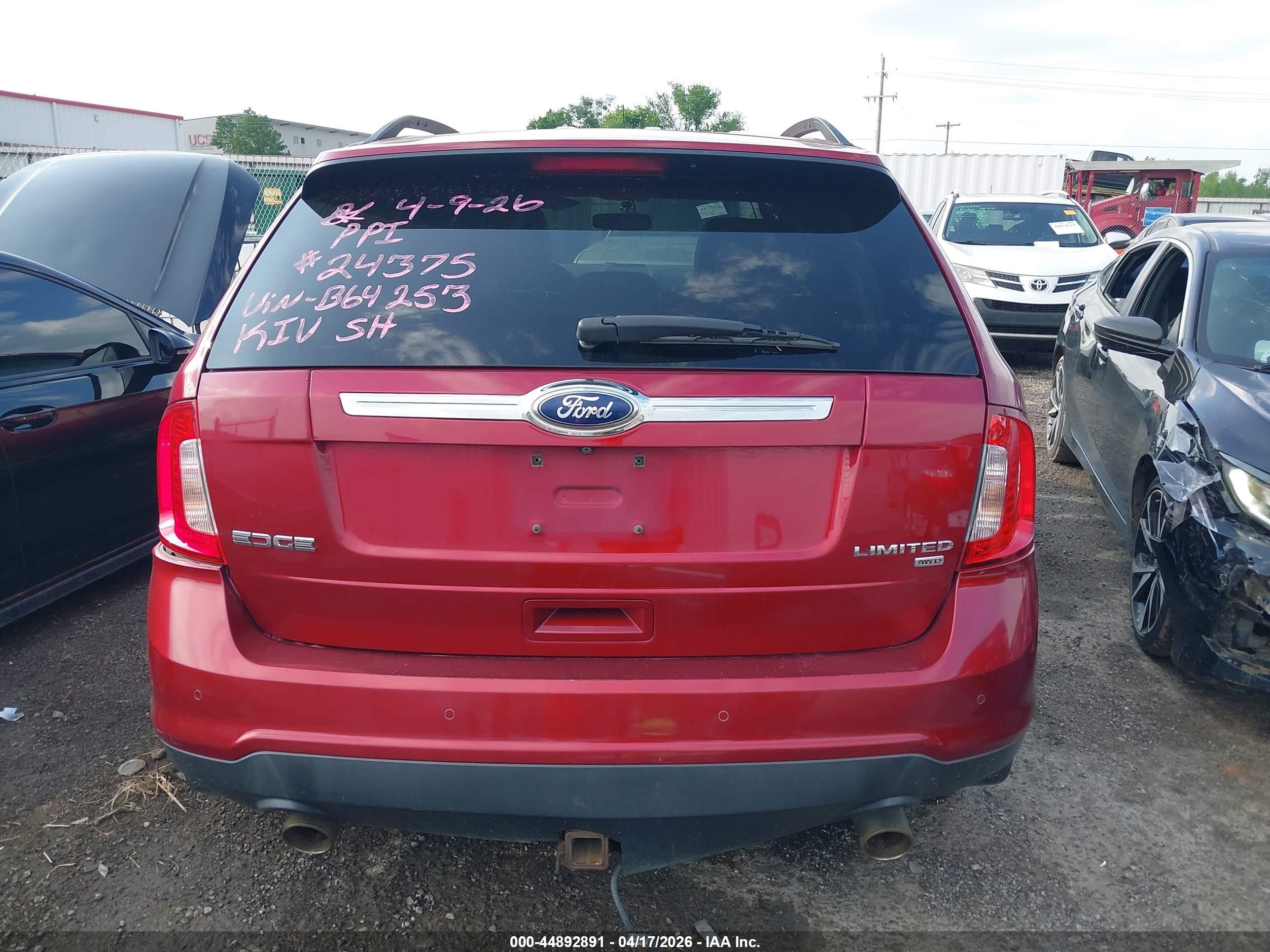 2014 Ford Edge Limited Красный vin: 2FMDK4KC8EBB64253
