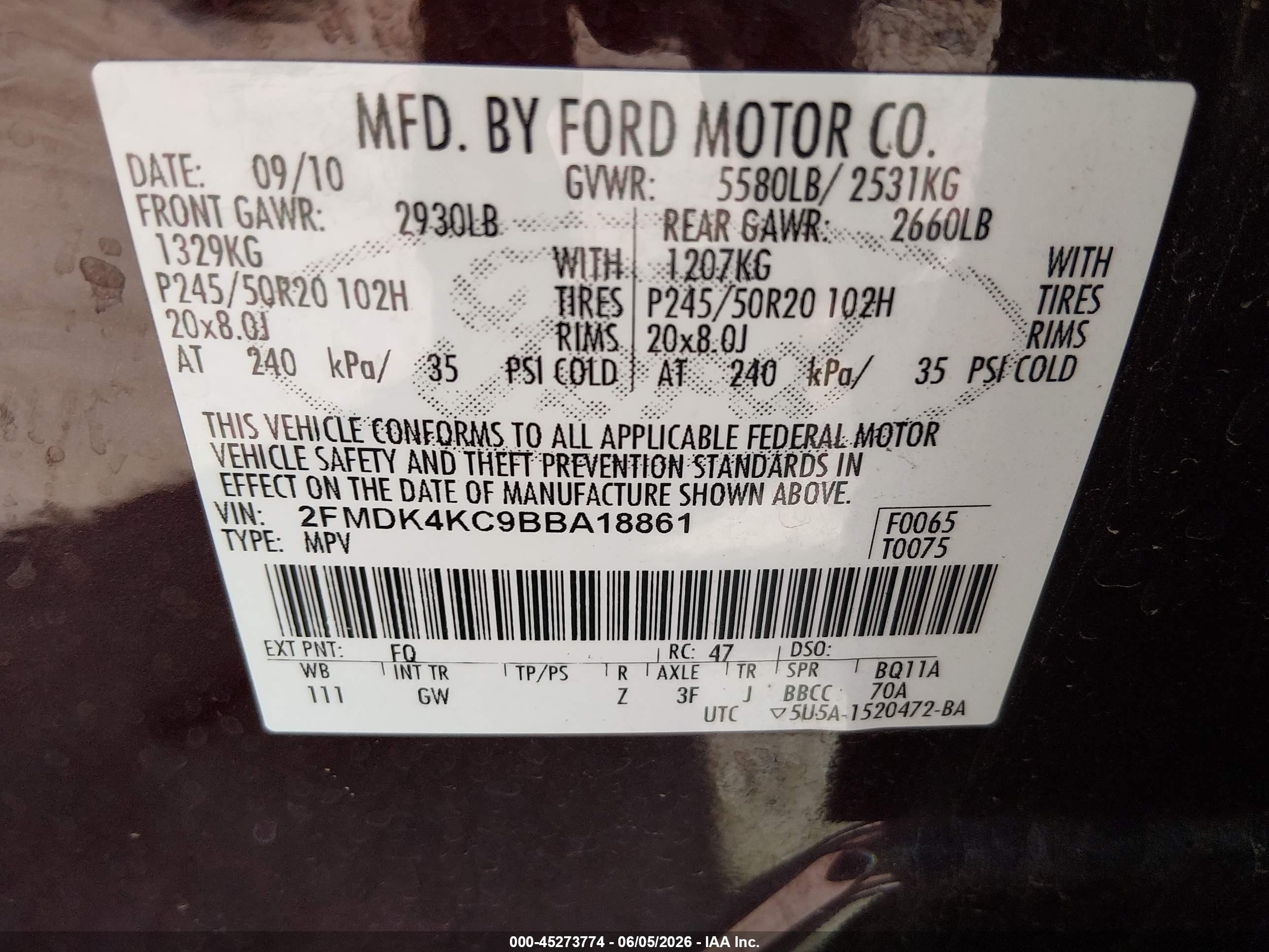 2011 Ford Edge Limited Burgundy vin: 2FMDK4KC9BBA18861