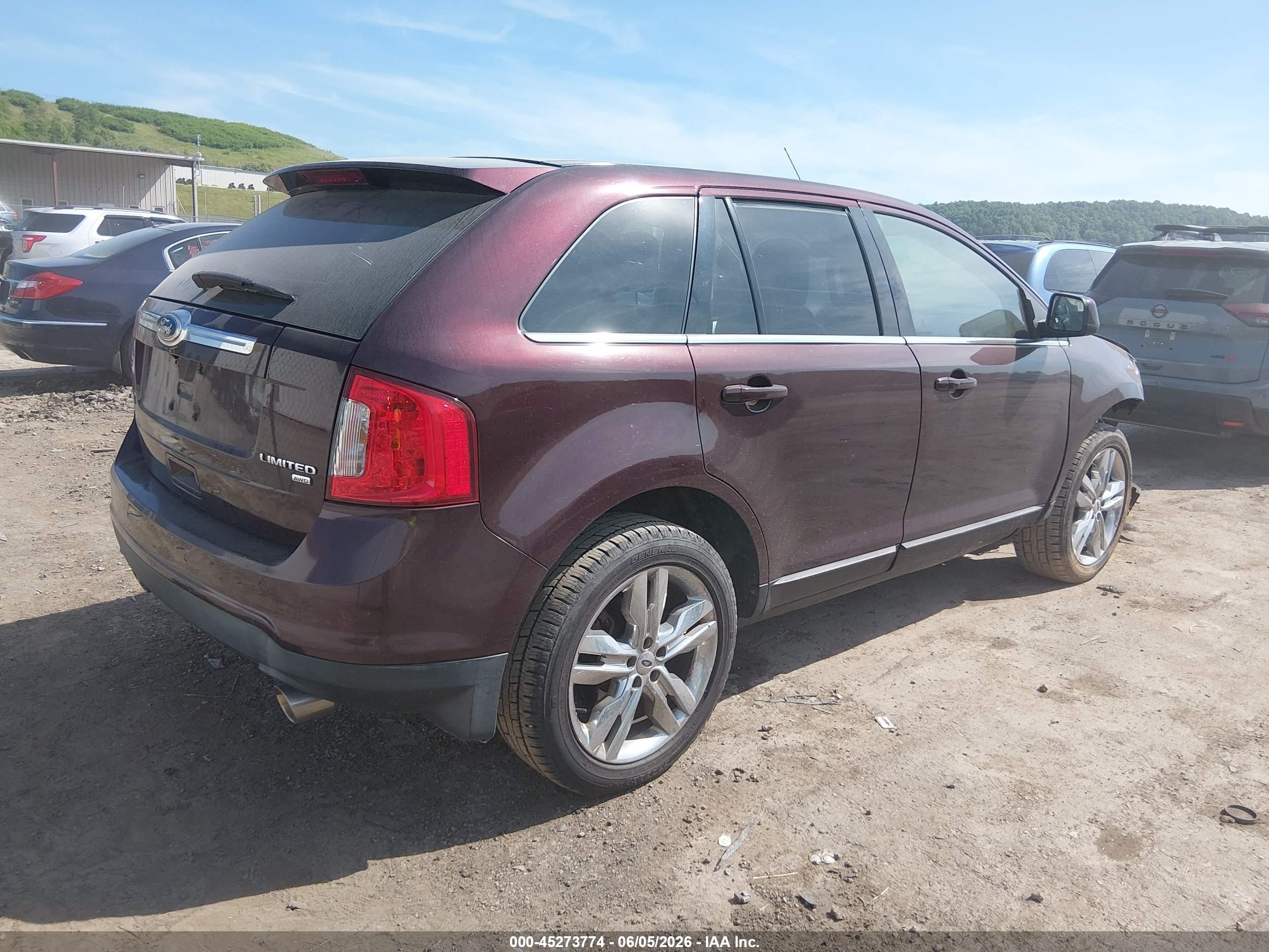 2011 Ford Edge Limited Burgundy vin: 2FMDK4KC9BBA18861