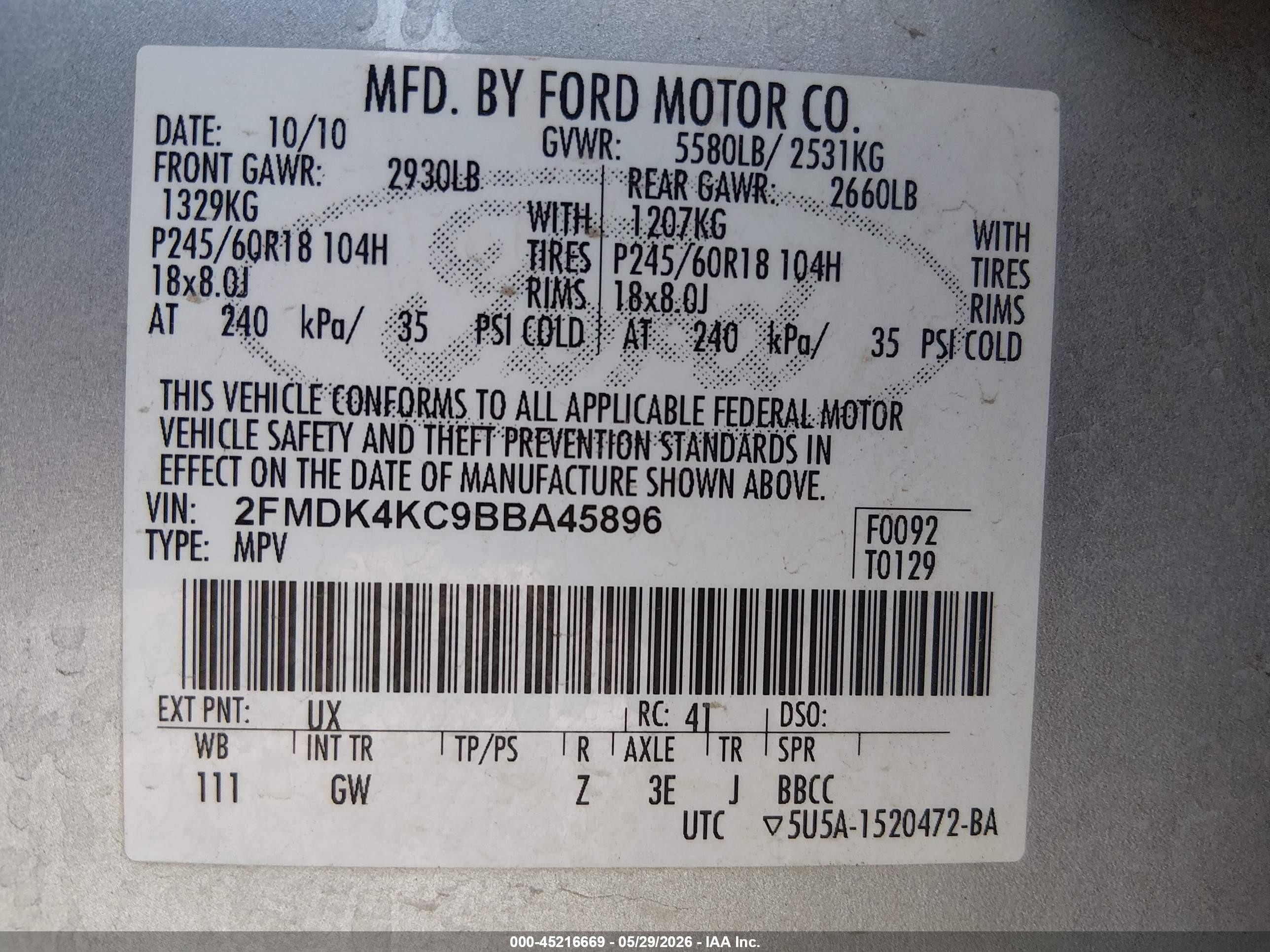 2011 Ford Edge Limited Silver vin: 2FMDK4KC9BBA45896