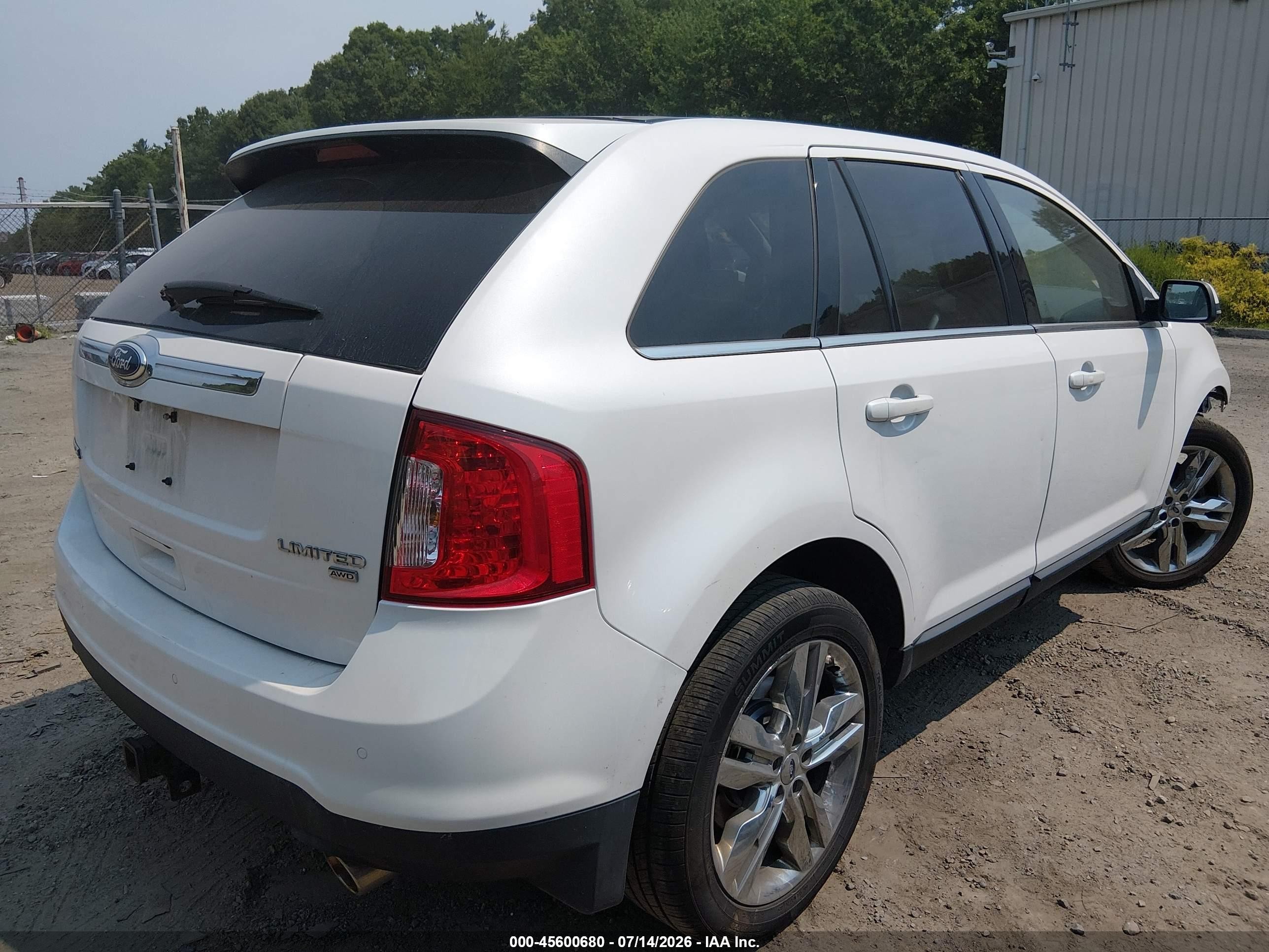 2012 Ford Edge Limited White vin: 2FMDK4KC9CBA95814