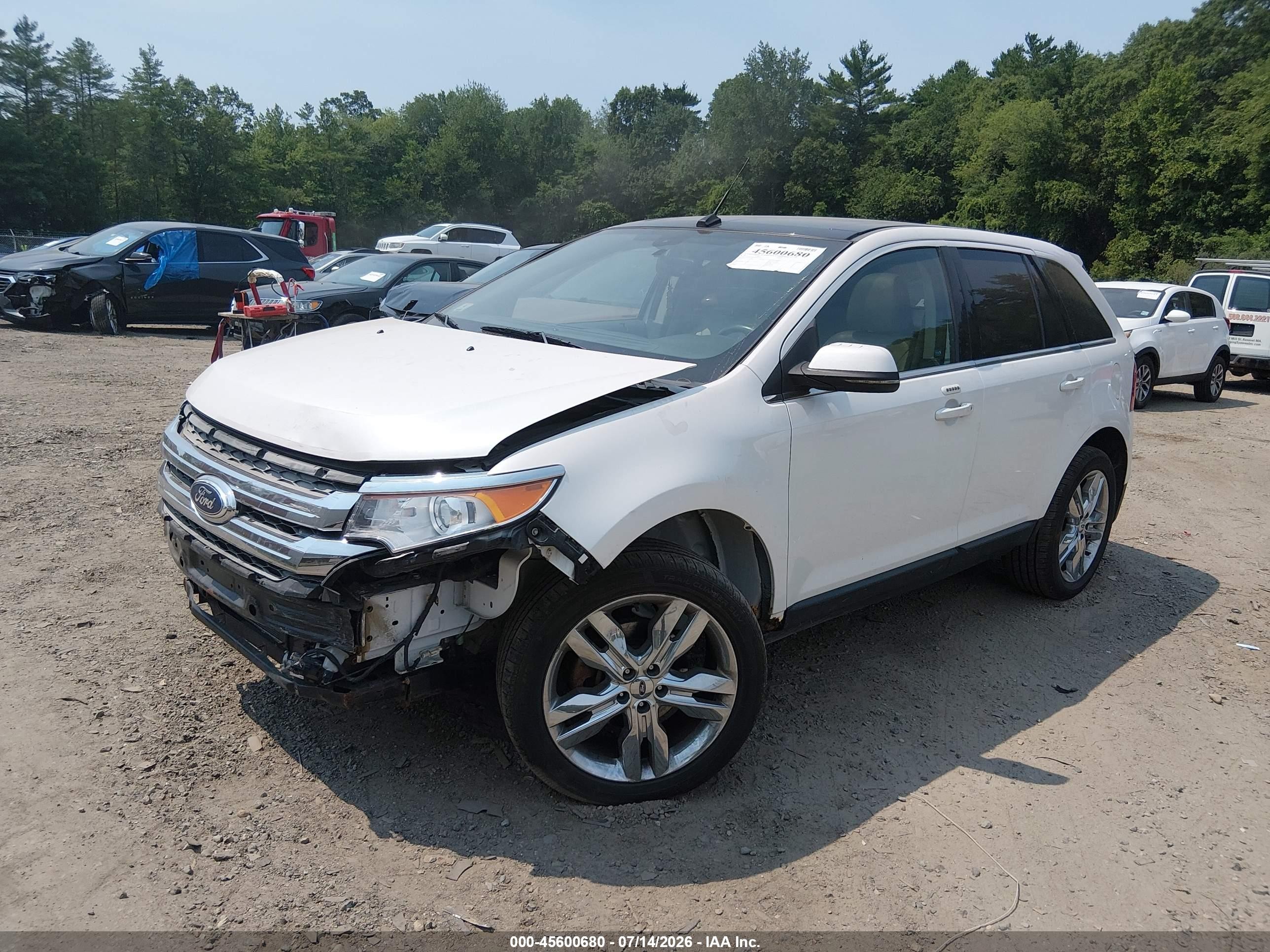 2012 Ford Edge Limited White vin: 2FMDK4KC9CBA95814