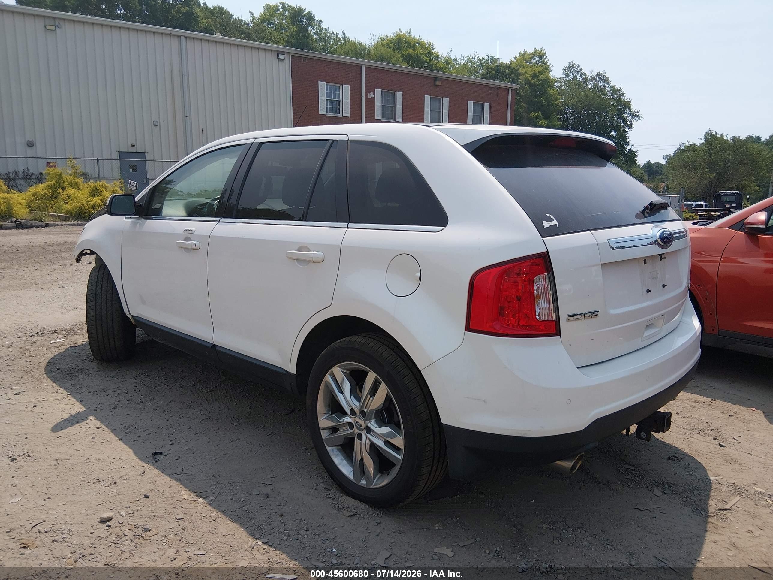 2012 Ford Edge Limited White vin: 2FMDK4KC9CBA95814
