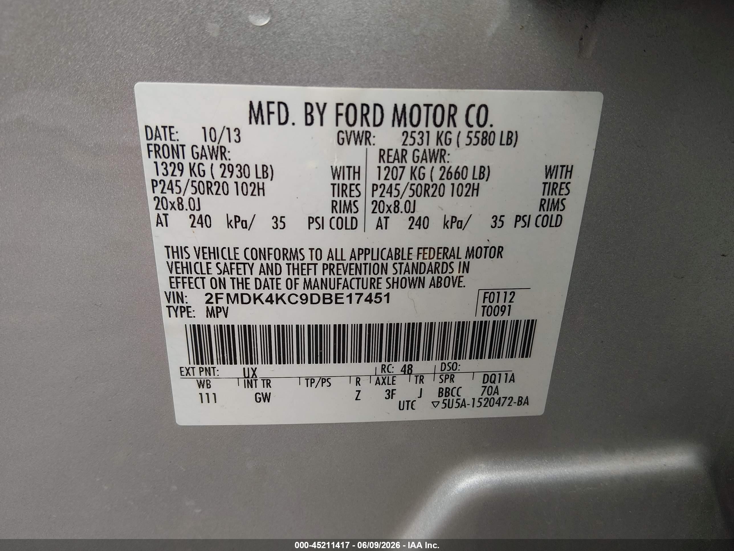 2013 Ford Edge Limited Silver vin: 2FMDK4KC9DBE17451