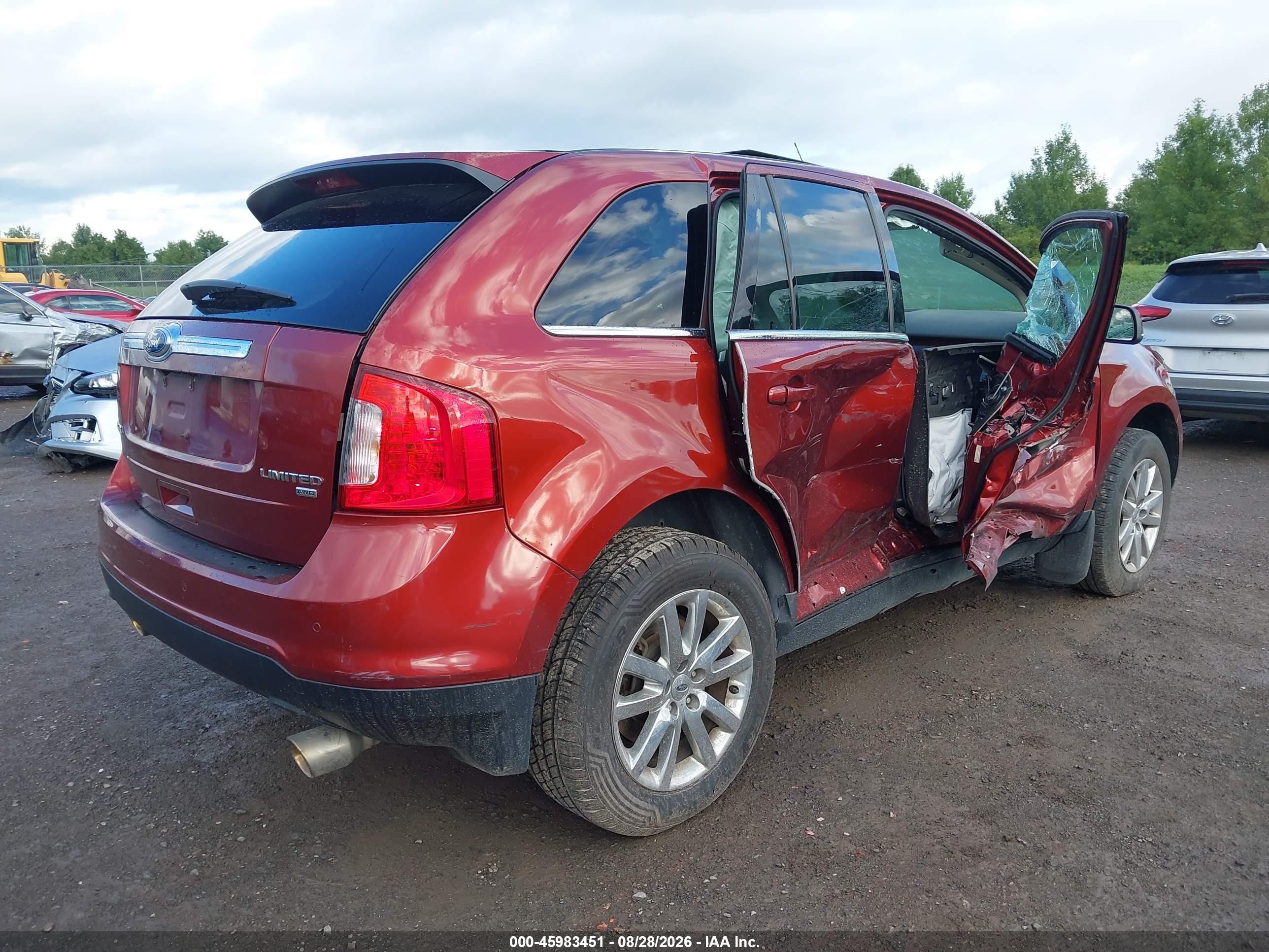 2014 Ford Edge Limited Red vin: 2FMDK4KC9EBB23453