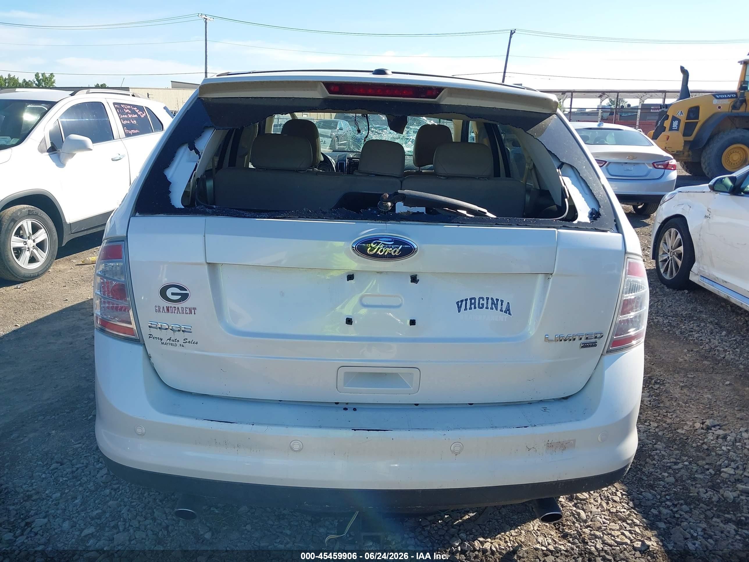 2010 Ford Edge Limited White vin: 2FMDK4KCXABA45565