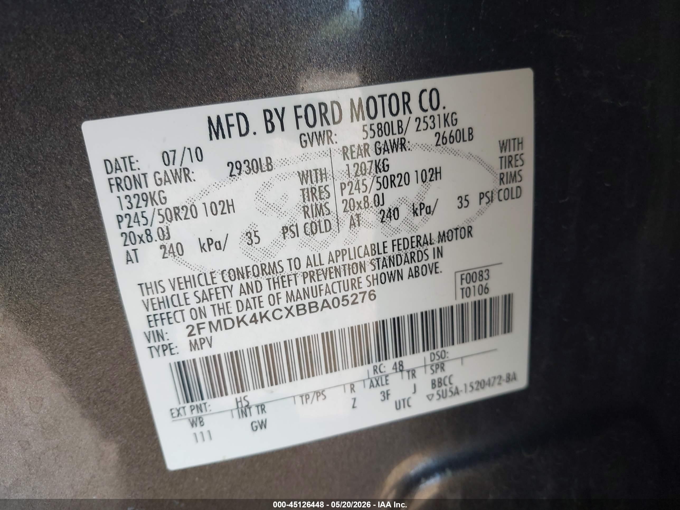 2011 Ford Edge Limited Brown vin: 2FMDK4KCXBBA05276