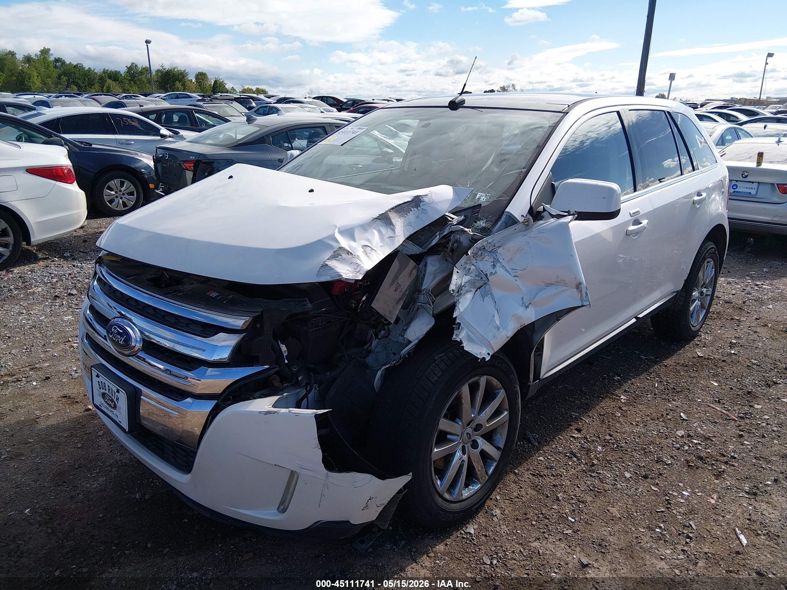 2011 Ford Edge Limited White vin: 2FMDK4KCXBBA22434