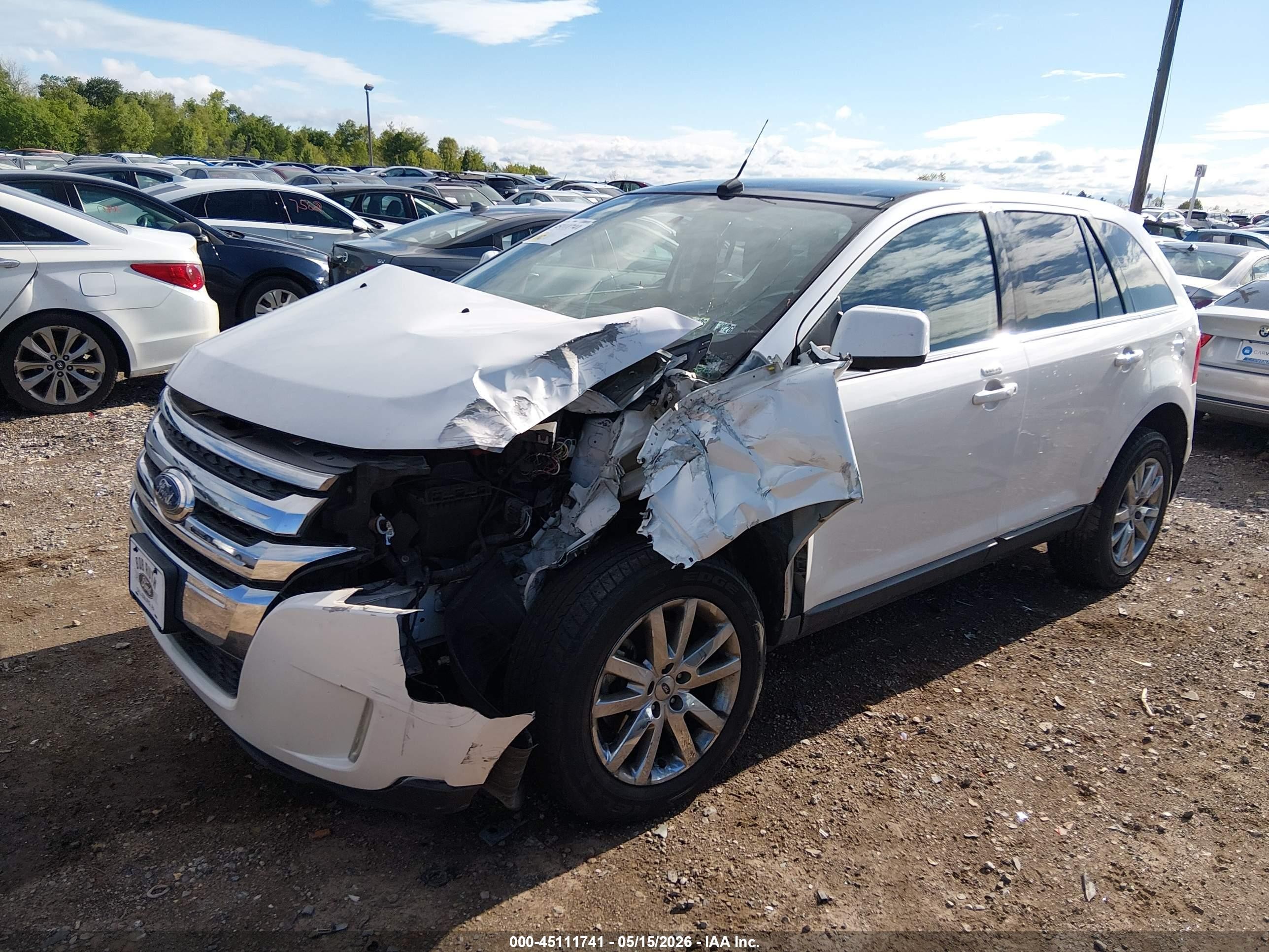 2011 Ford Edge Limited White vin: 2FMDK4KCXBBA22434
