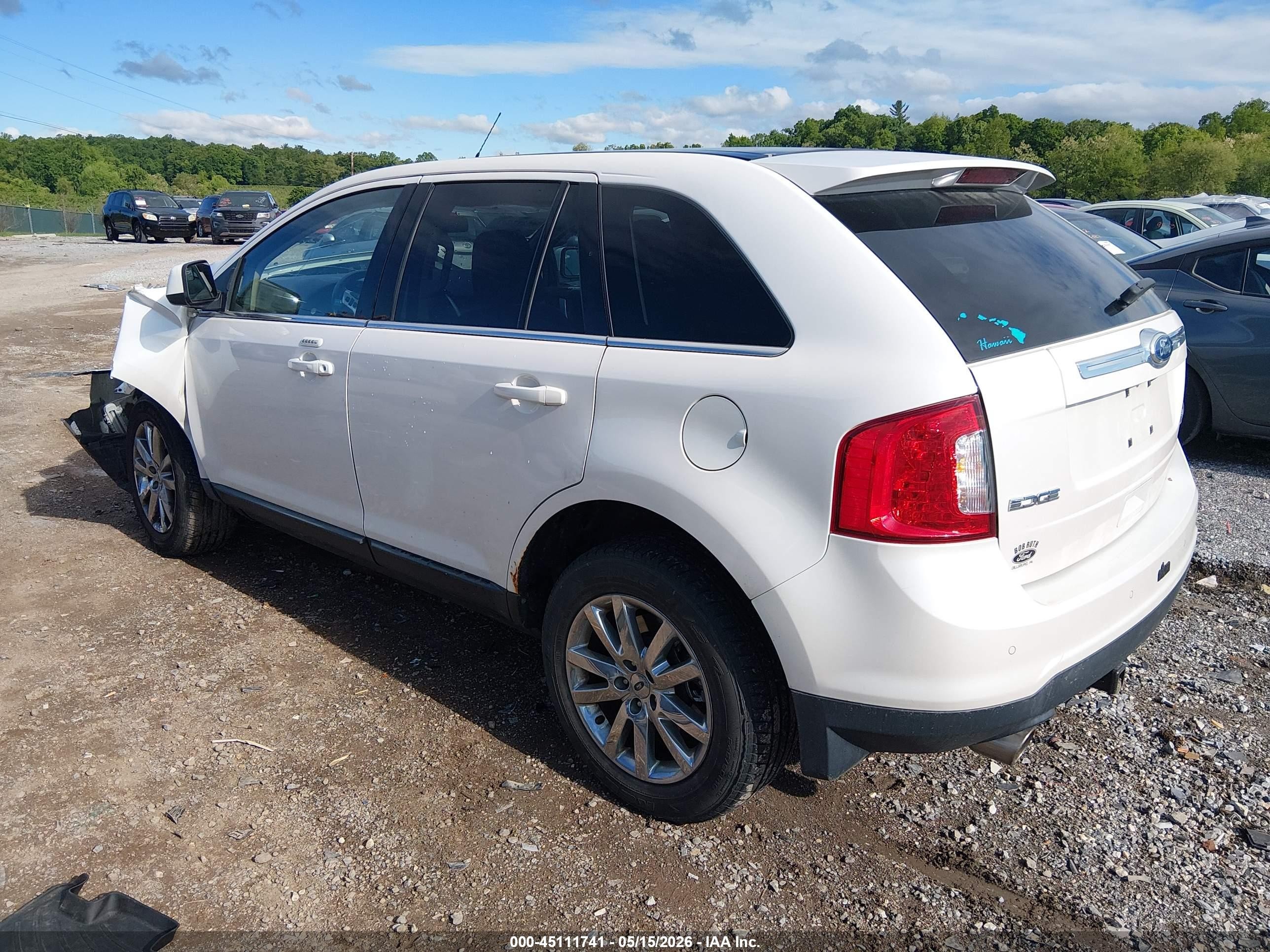 2011 Ford Edge Limited White vin: 2FMDK4KCXBBA22434