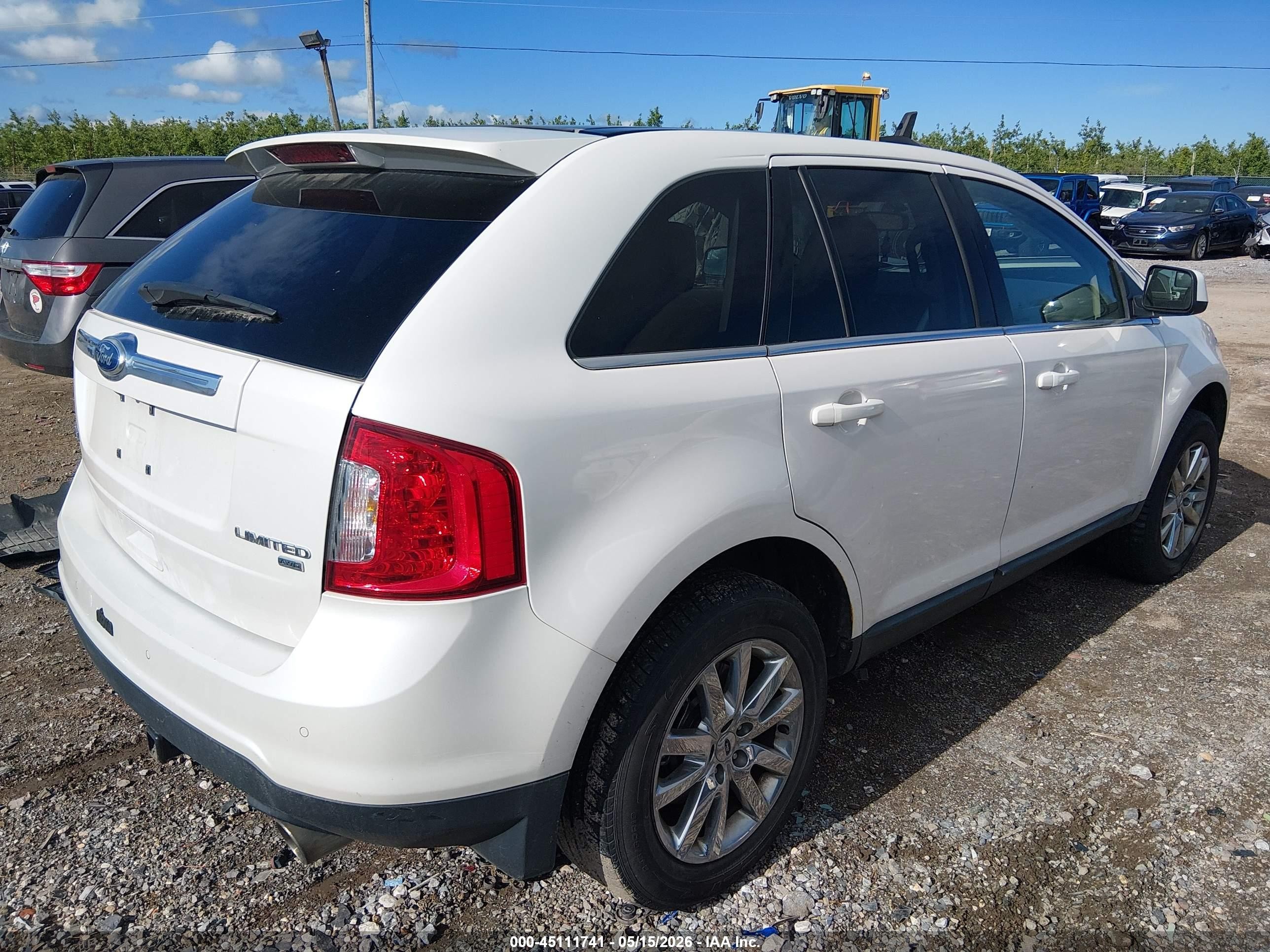 2011 Ford Edge Limited White vin: 2FMDK4KCXBBA22434