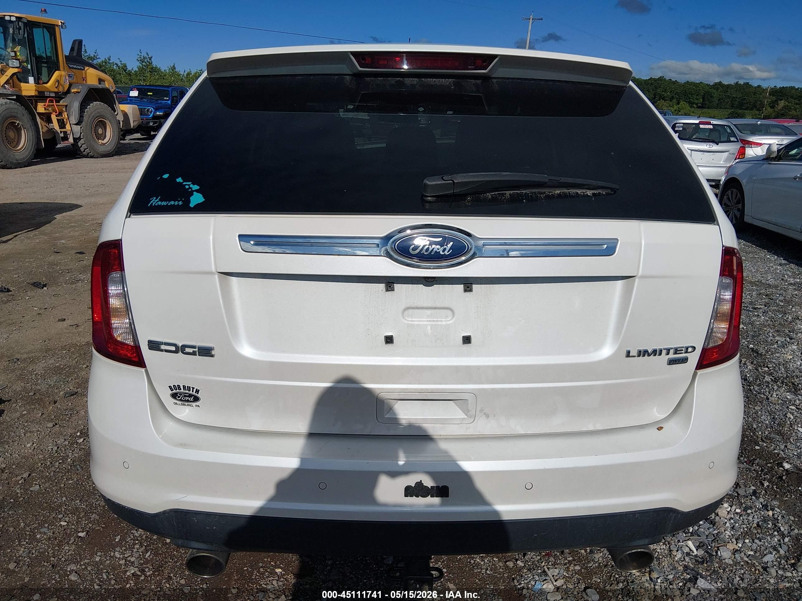 2011 Ford Edge Limited White vin: 2FMDK4KCXBBA22434
