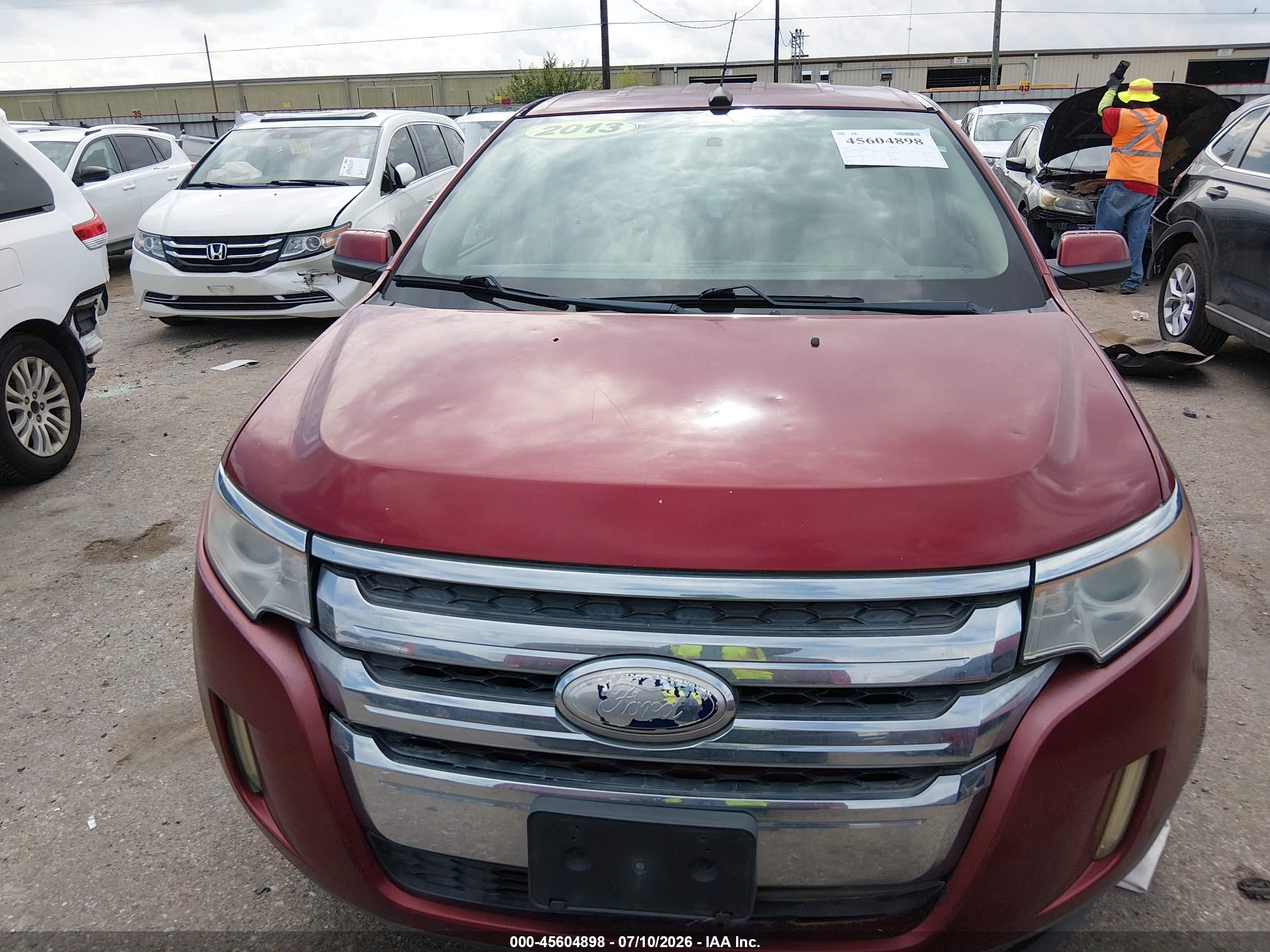 2013 Ford Edge Limited Red vin: 2FMDK4KCXDBA03756