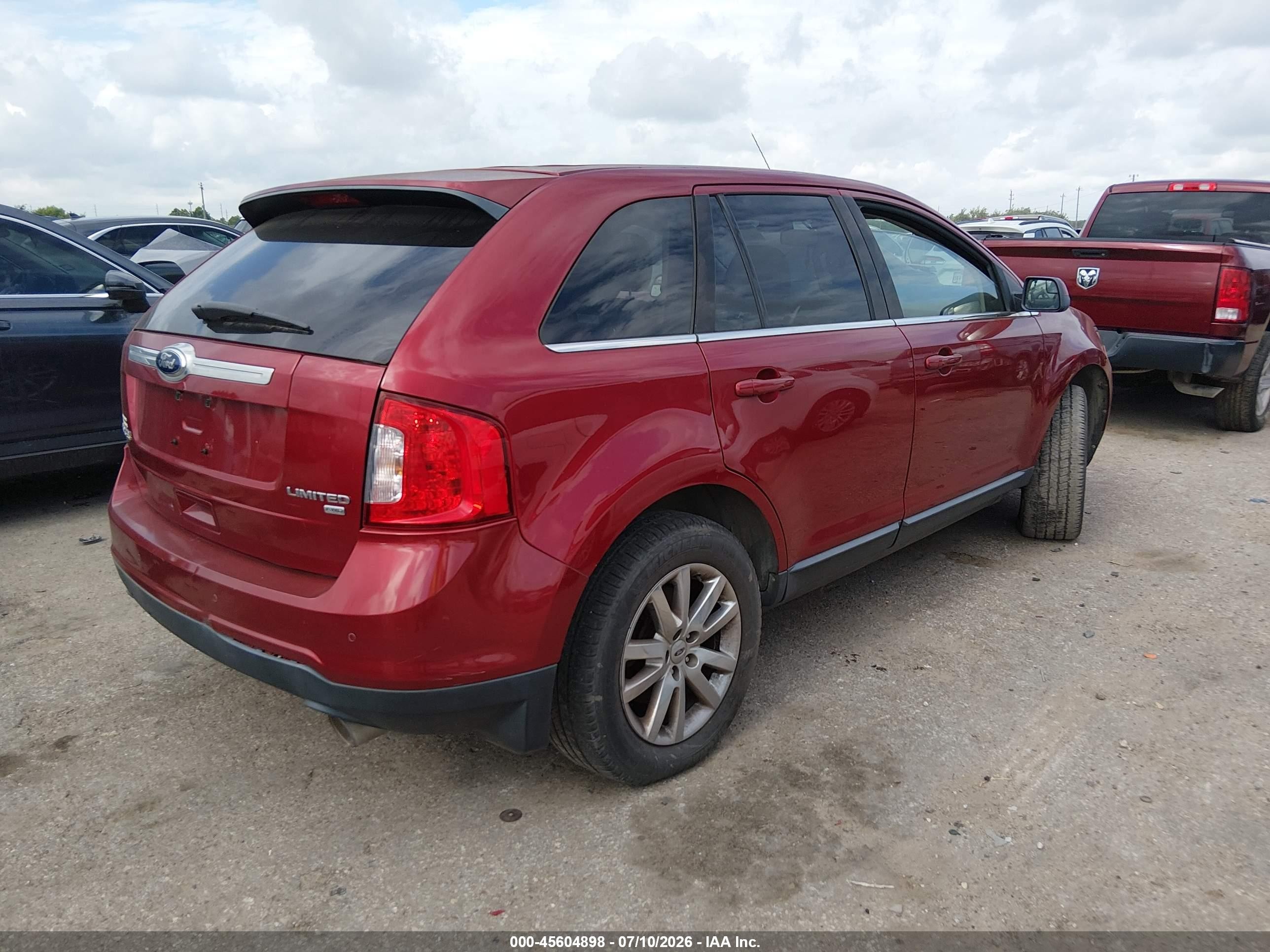 2013 Ford Edge Limited Red vin: 2FMDK4KCXDBA03756