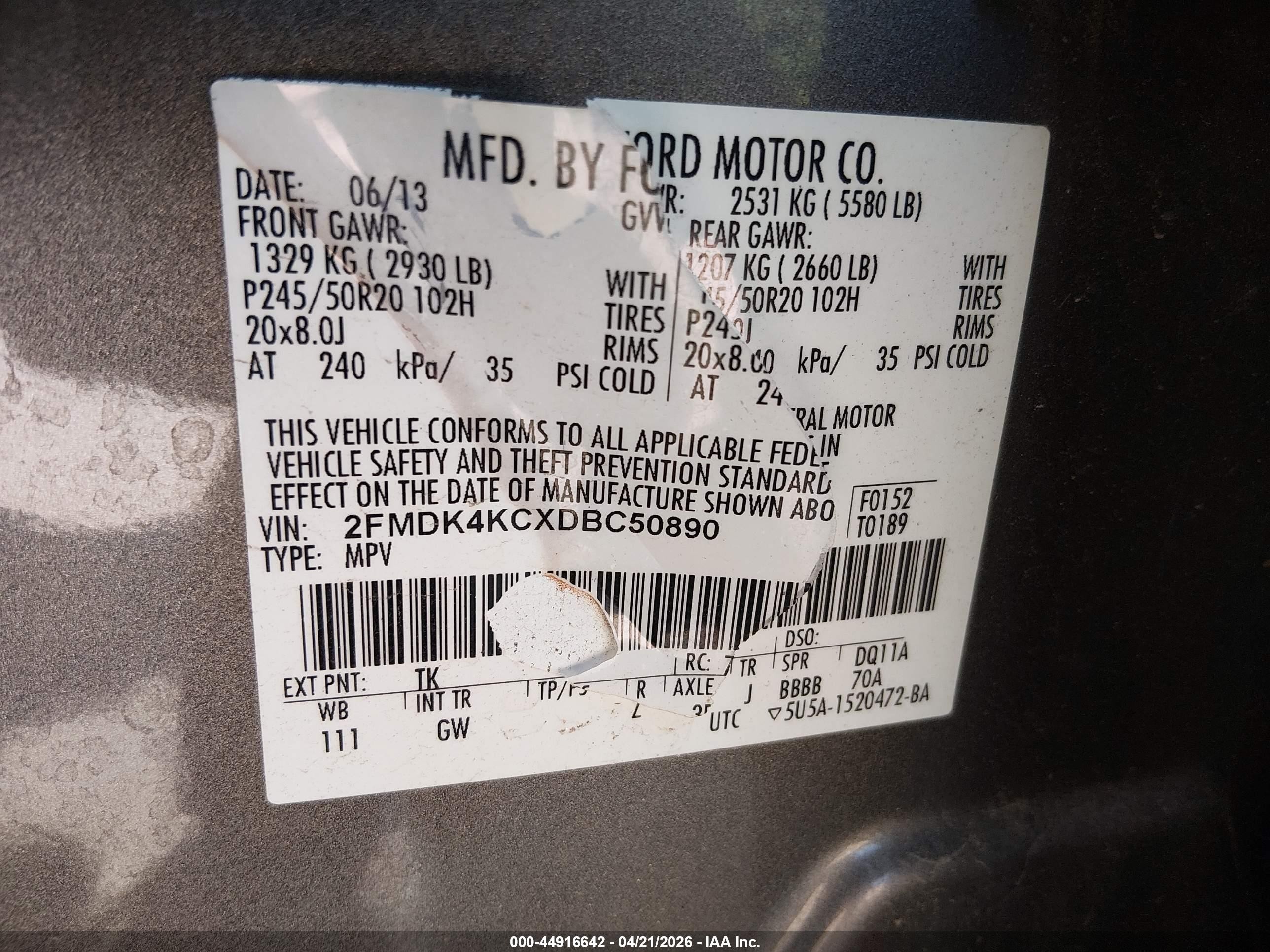 2013 Ford Edge Limited Brown vin: 2FMDK4KCXDBC50890