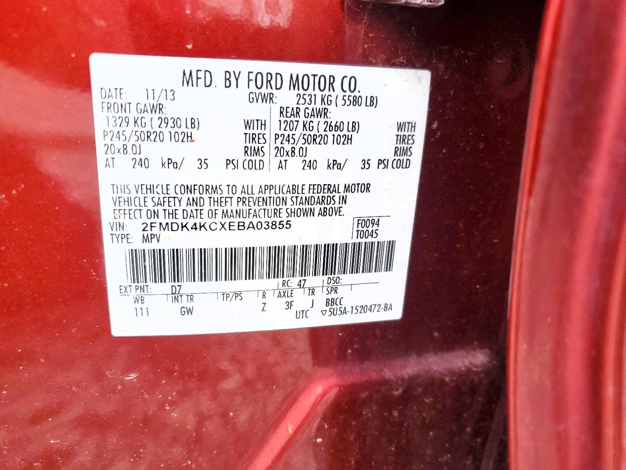 2014 Ford Edge Limited Brown vin: 2FMDK4KCXEBA03855