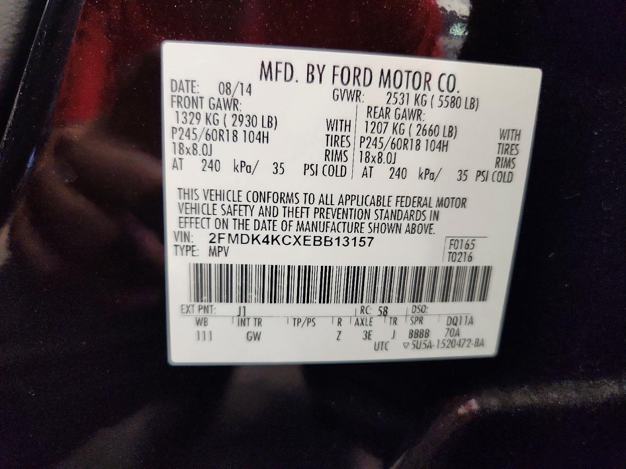 2014 Ford Edge Limited Black vin: 2FMDK4KCXEBB13157