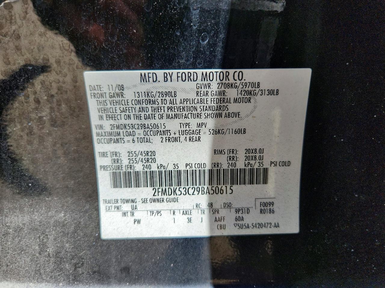 2009 Ford Flex Limited Black vin: 2FMDK53C29BA50615