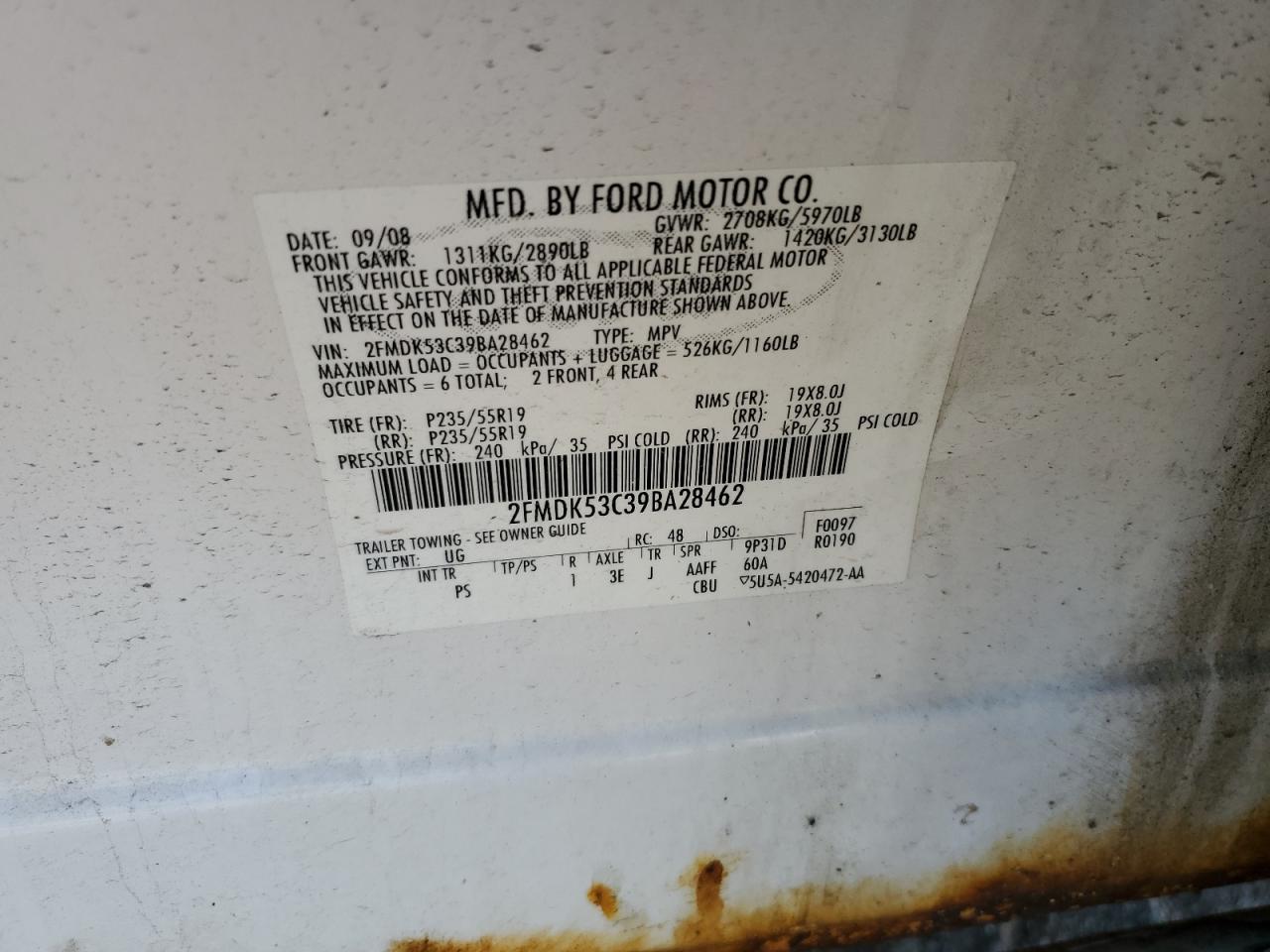 2009 Ford Flex Limited Серебряный vin: 2FMDK53C39BA28462