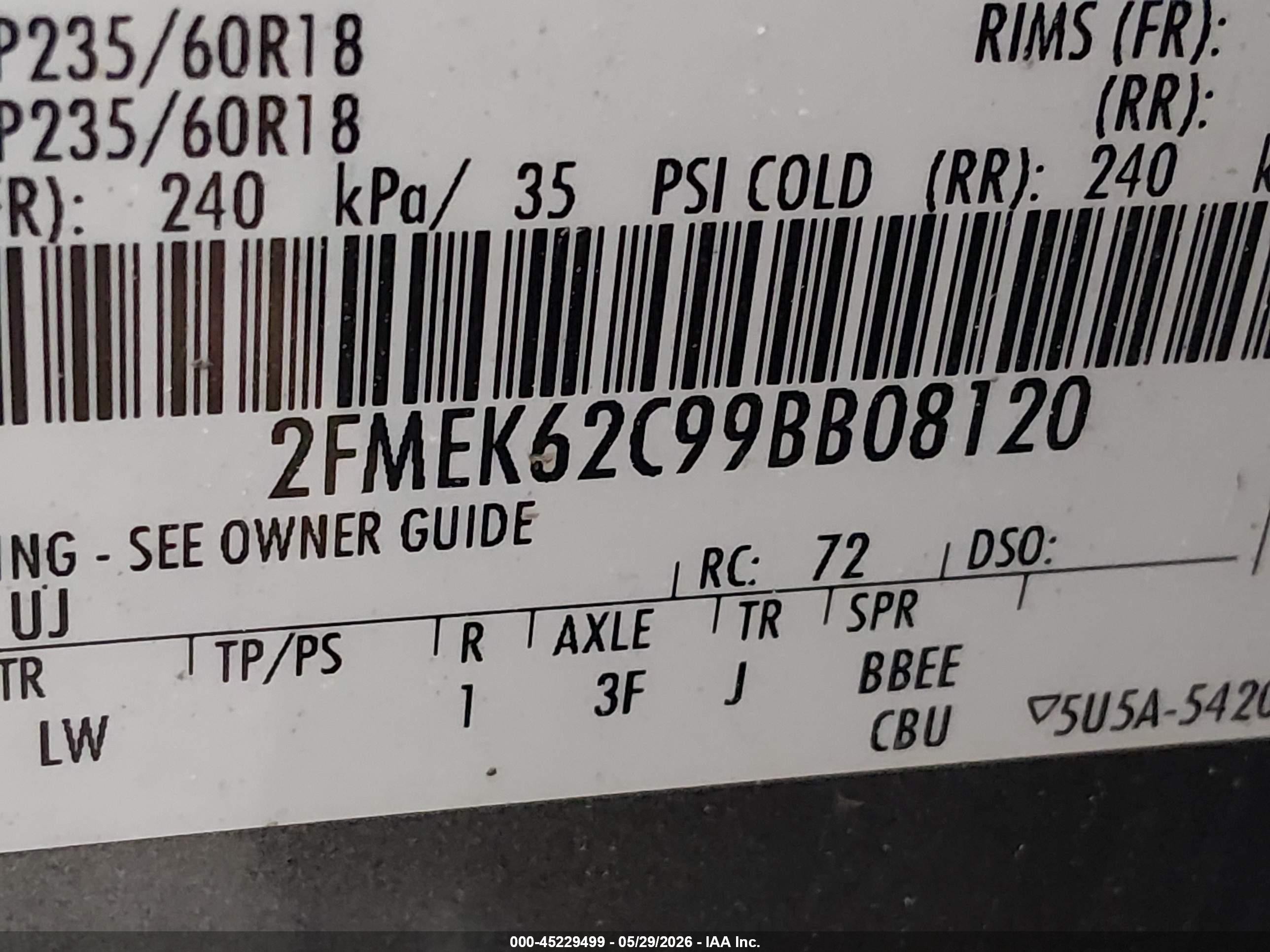 2009 Ford Flex Sel Gray vin: 2FMEK62C99BB08120