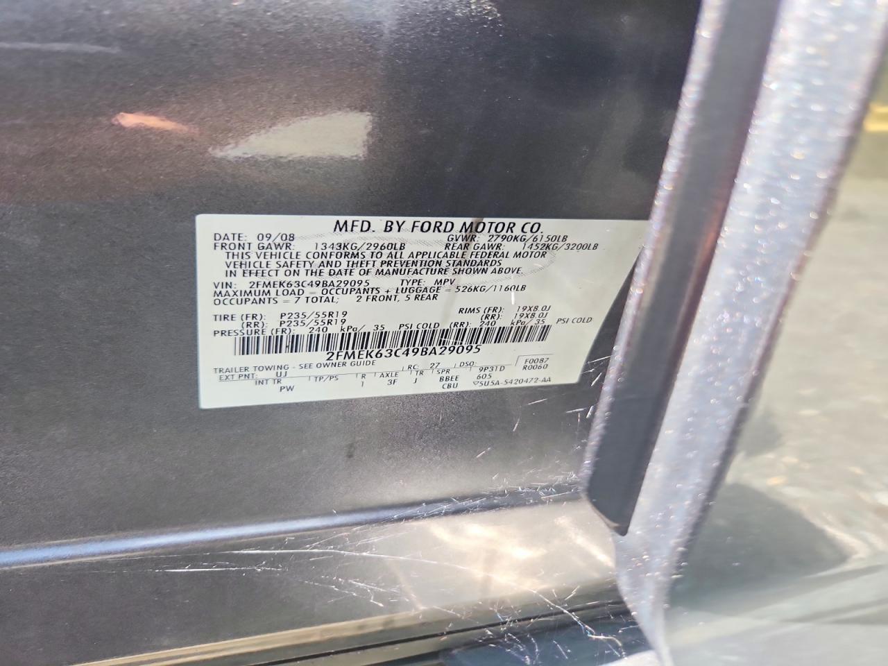 2009 Ford Flex Limited Gray vin: 2FMEK63C49BA29095