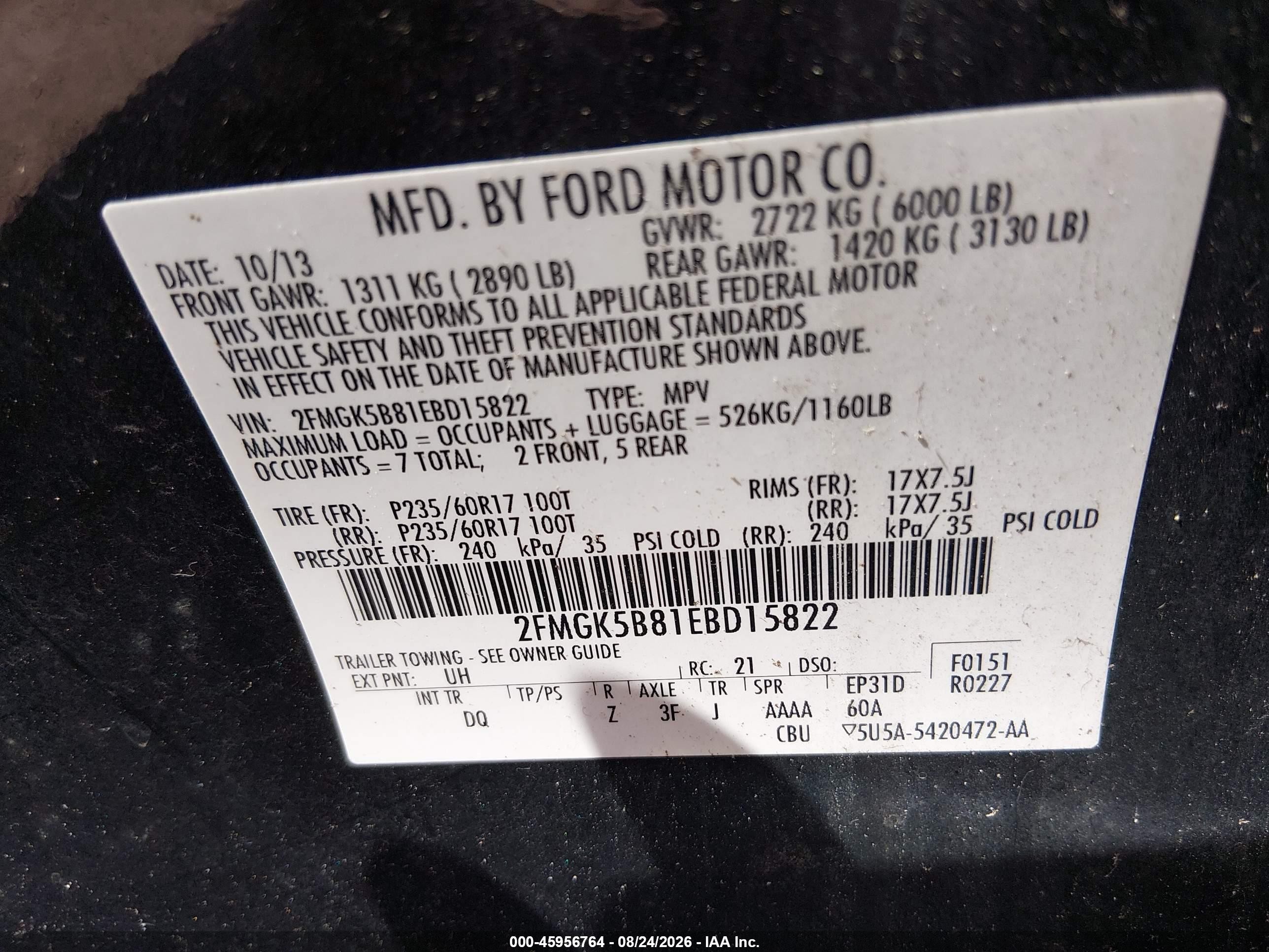 2014 Ford Flex Se Black vin: 2FMGK5B81EBD15822