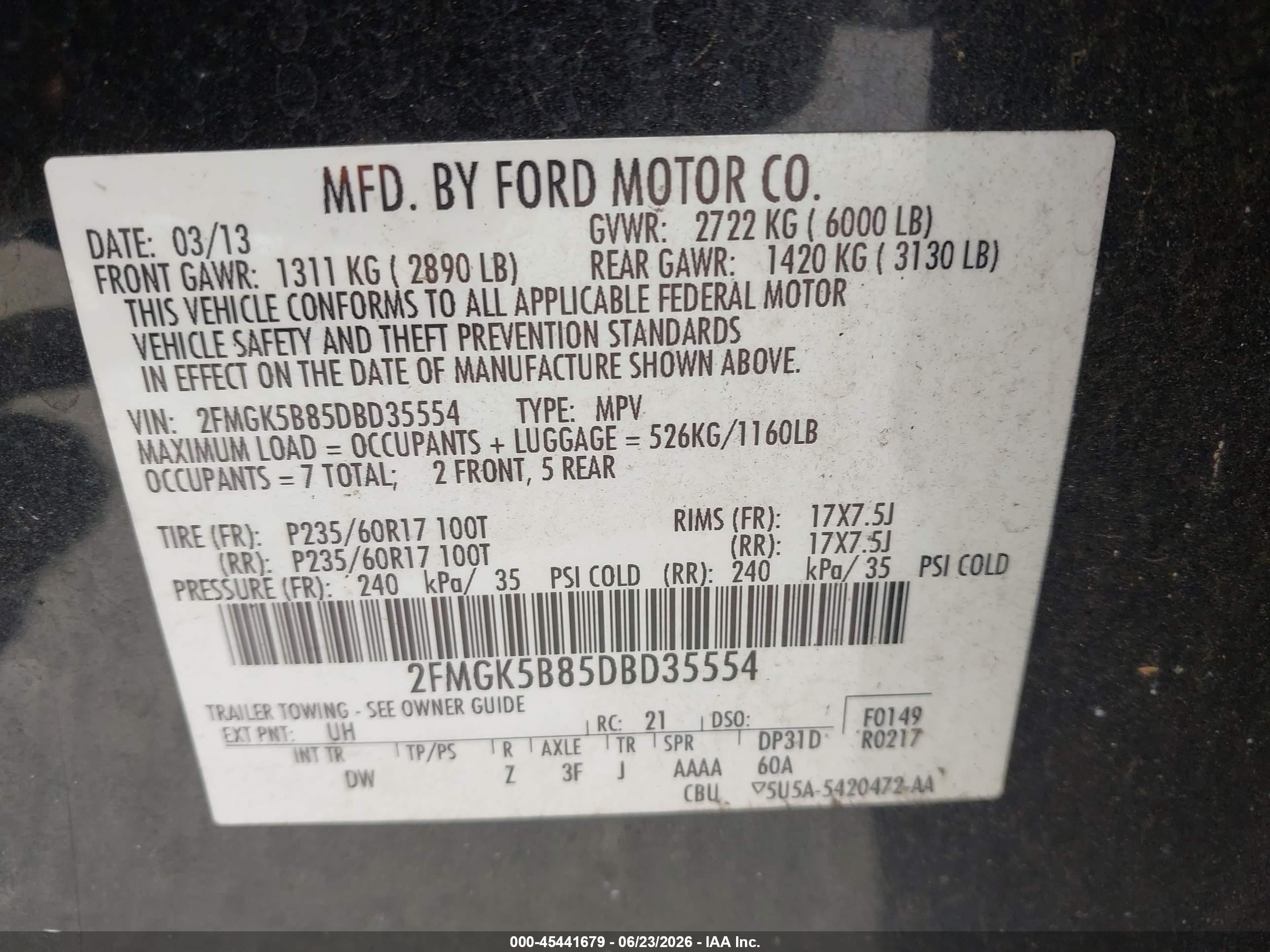 2013 Ford Flex Se Black vin: 2FMGK5B85DBD35554