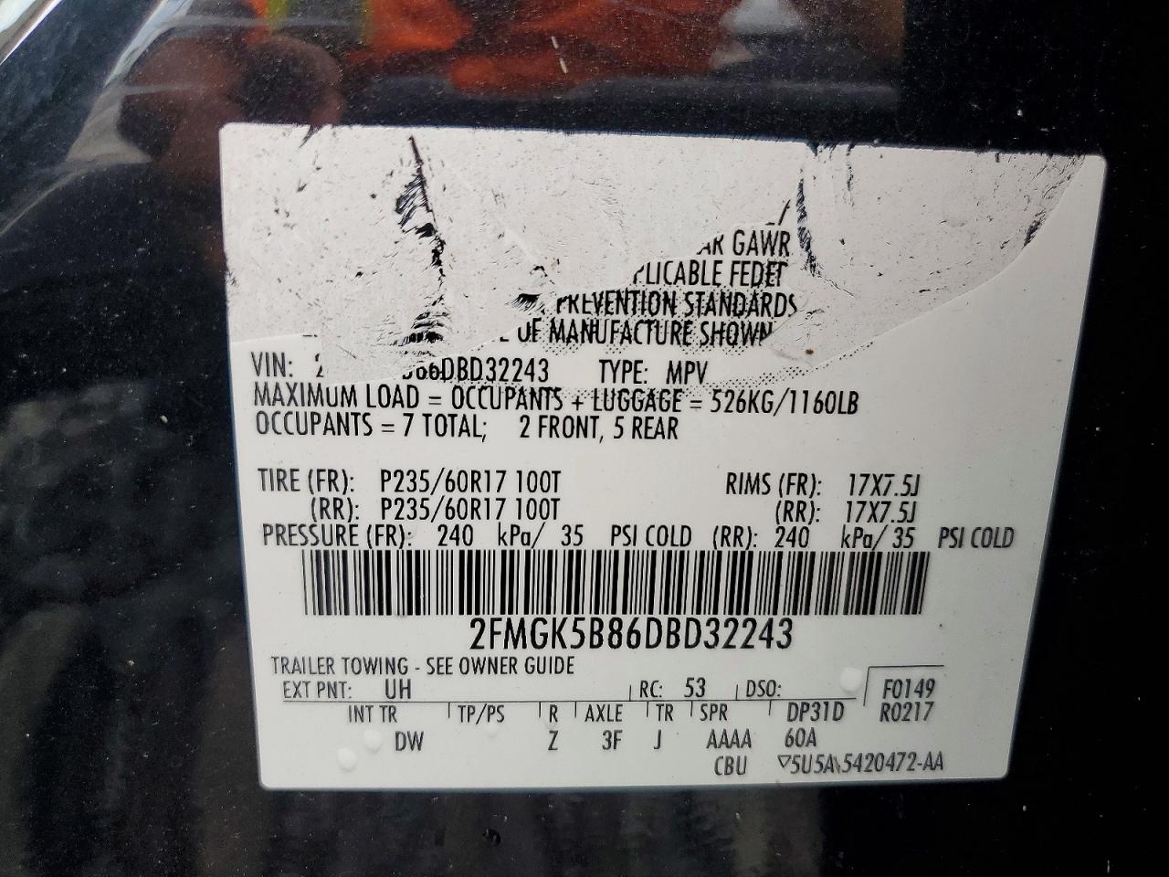 2013 Ford Flex Se Black vin: 2FMGK5B86DBD32243
