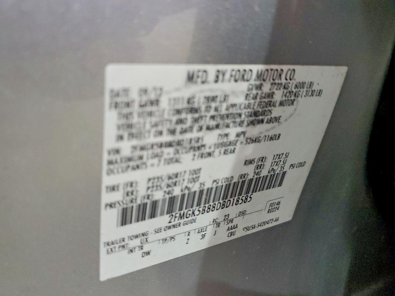 2013 Ford Flex Se Silver vin: 2FMGK5B88DBD18585