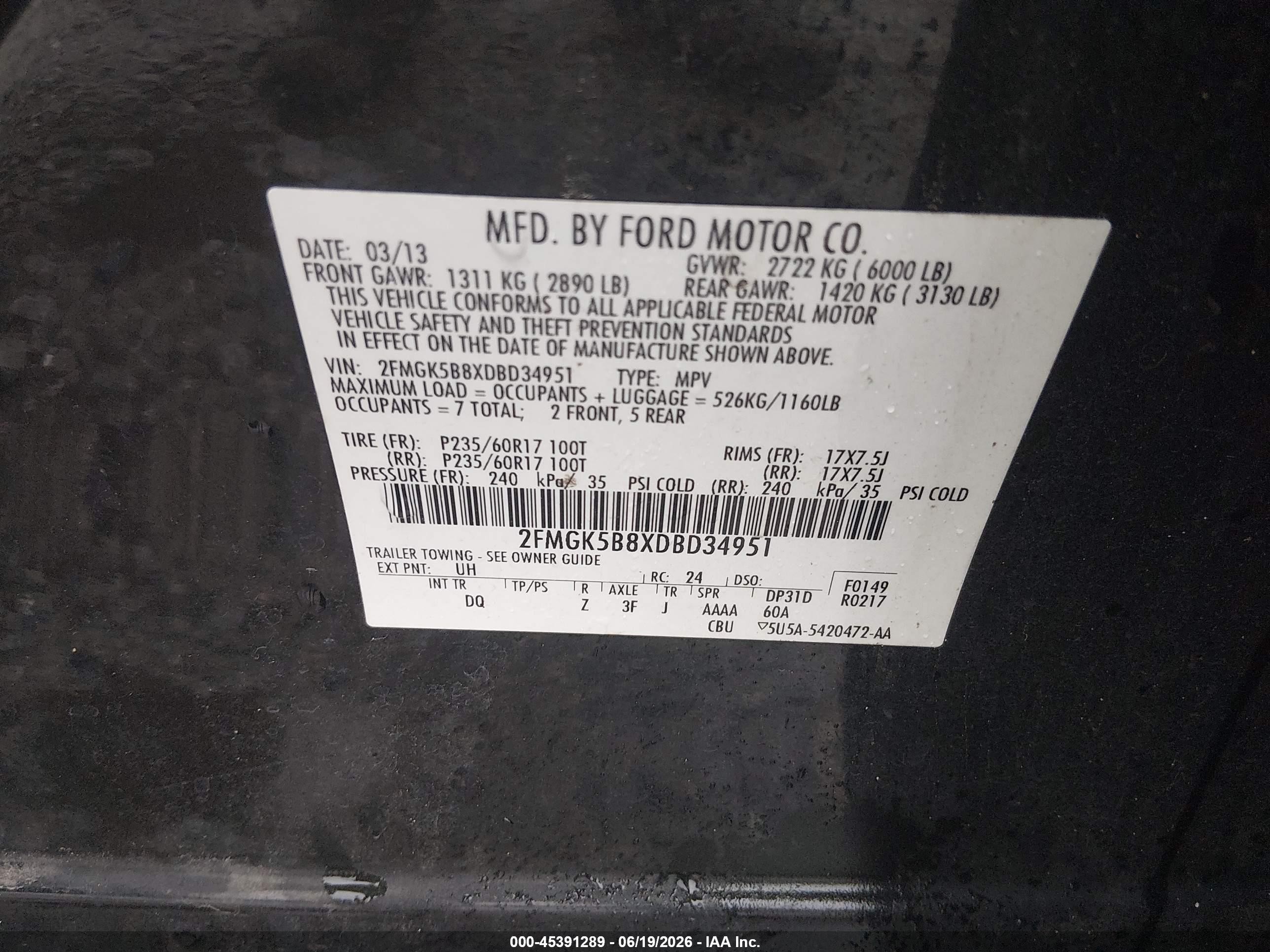 2013 Ford Flex Se Black vin: 2FMGK5B8XDBD34951