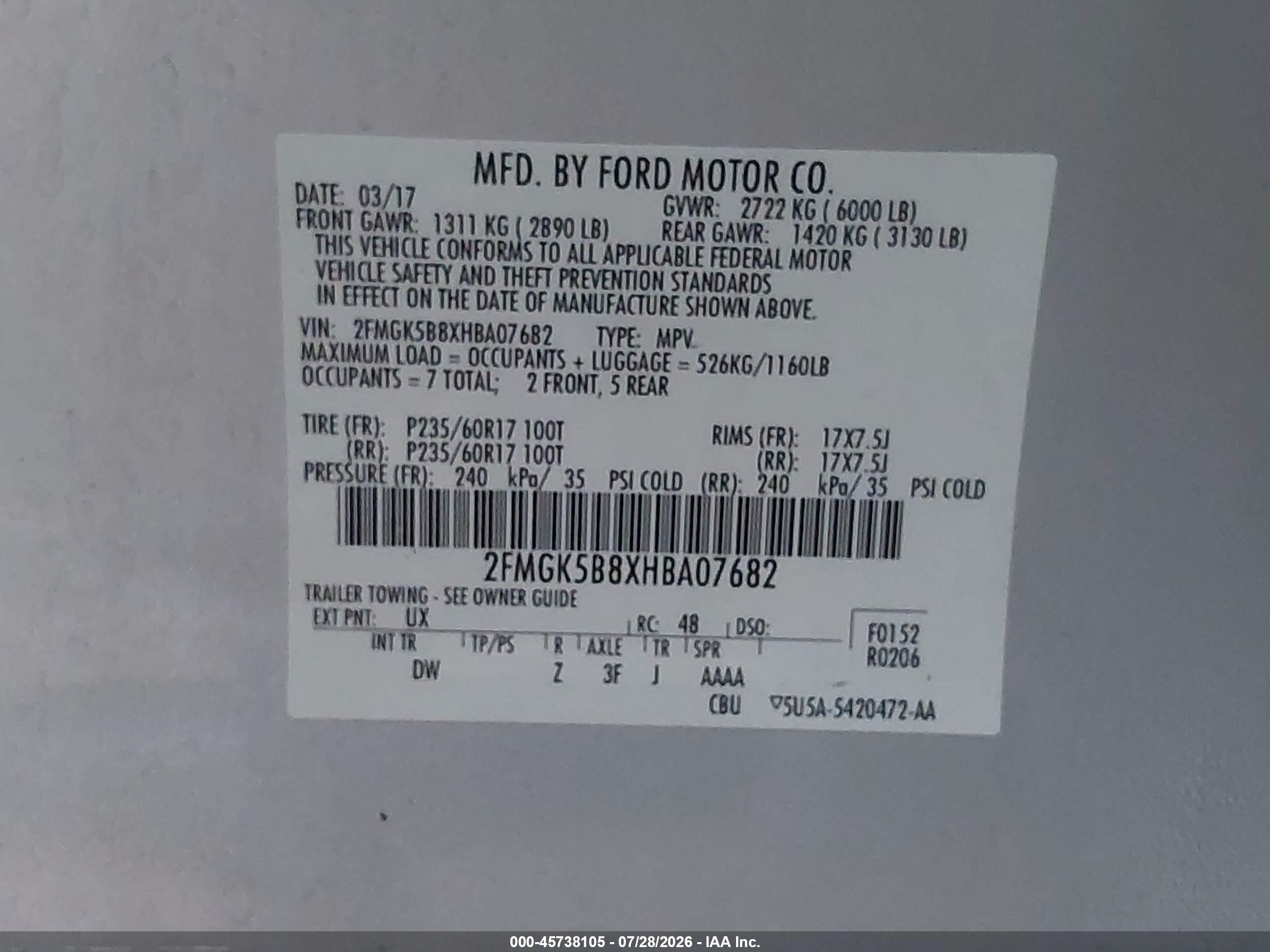 2017 Ford Flex Se Silver vin: 2FMGK5B8XHBA07682