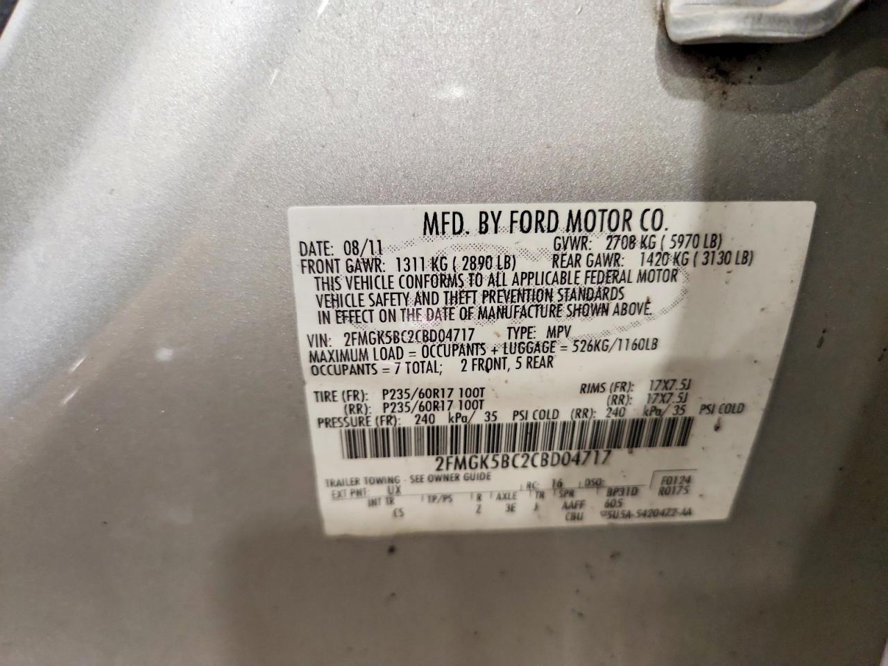 2012 Ford Flex Se Silver vin: 2FMGK5BC2CBD04717