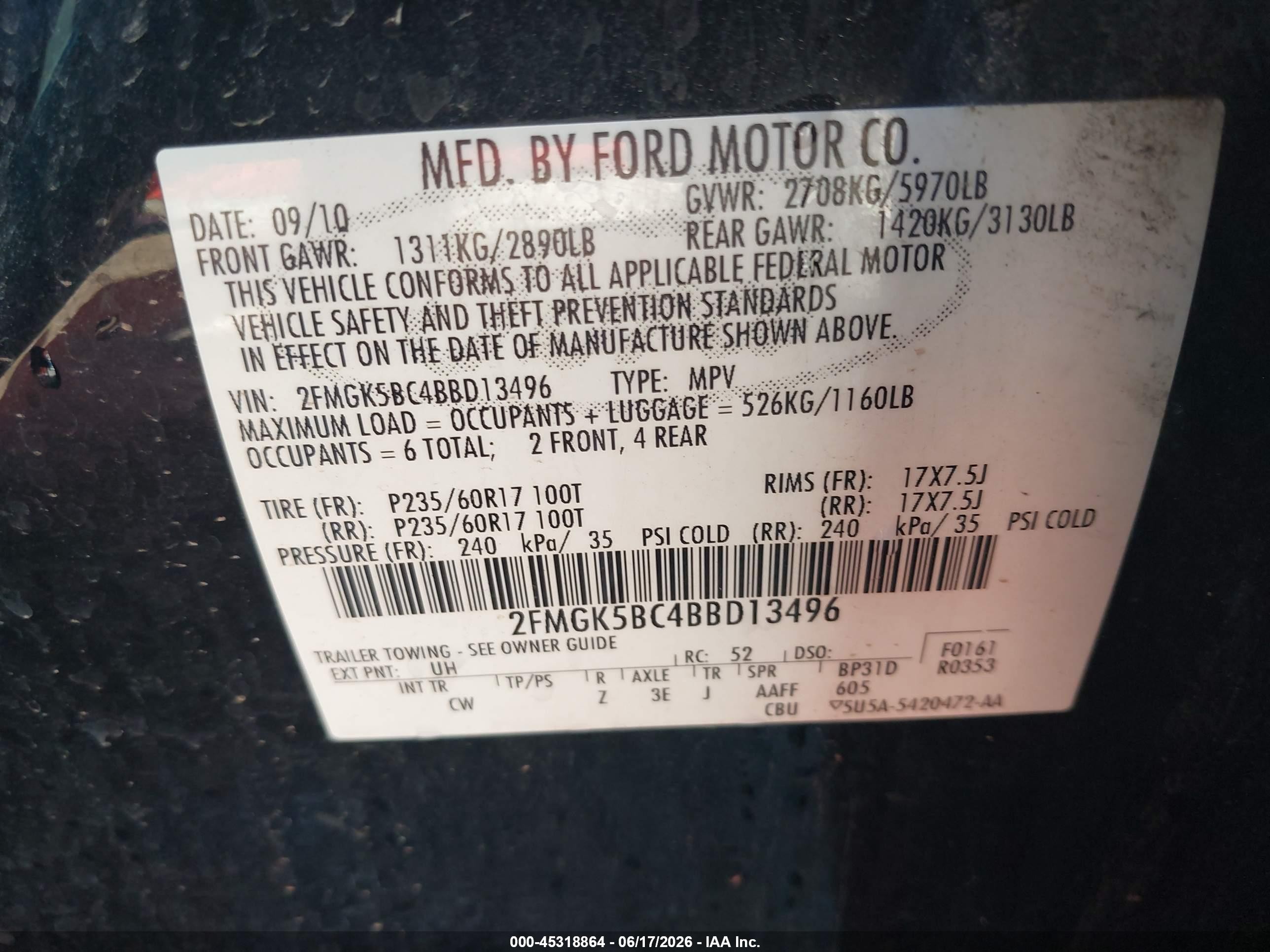 2011 Ford Flex Se Black vin: 2FMGK5BC4BBD13496
